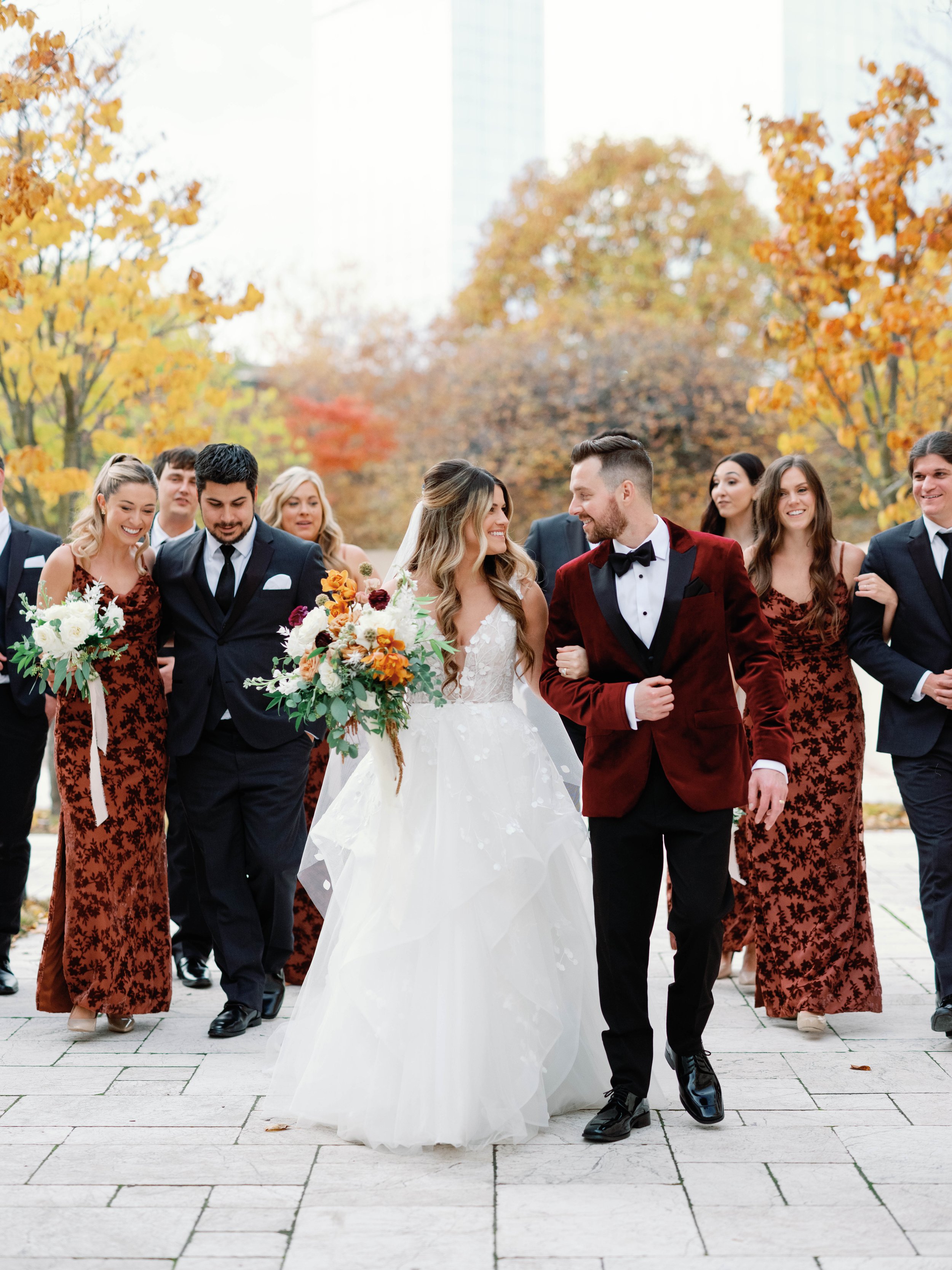 Bridal Party Shot with Bride and Groom