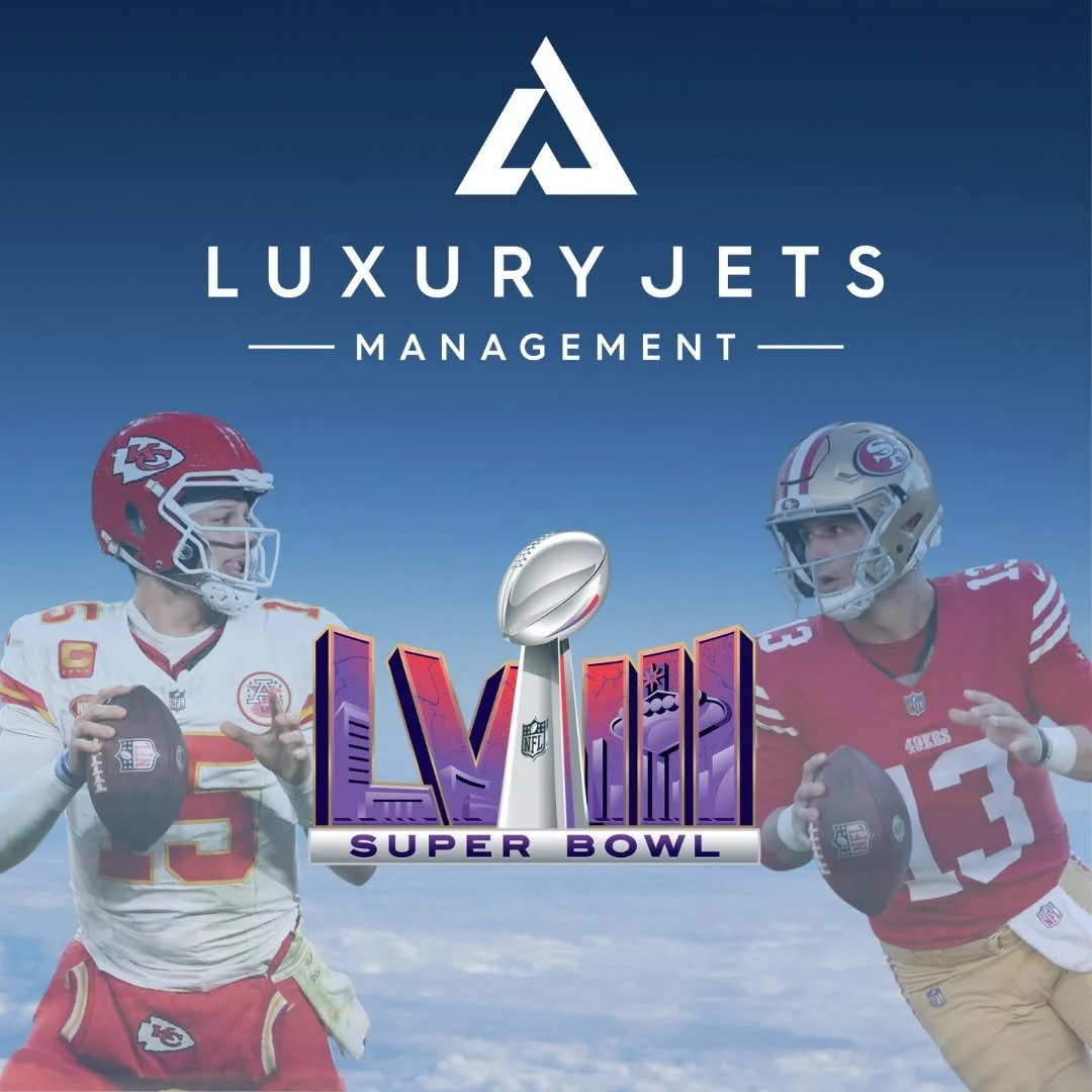 As Super Bowl LVIII approaches, elevate your game day experience with Luxury Jets Management! ✈️ Don't miss a moment of the action &ndash; secure your exclusive jet charter now.

Why choose us?

✅ Unparalleled Availability: Act fast to secure your pr