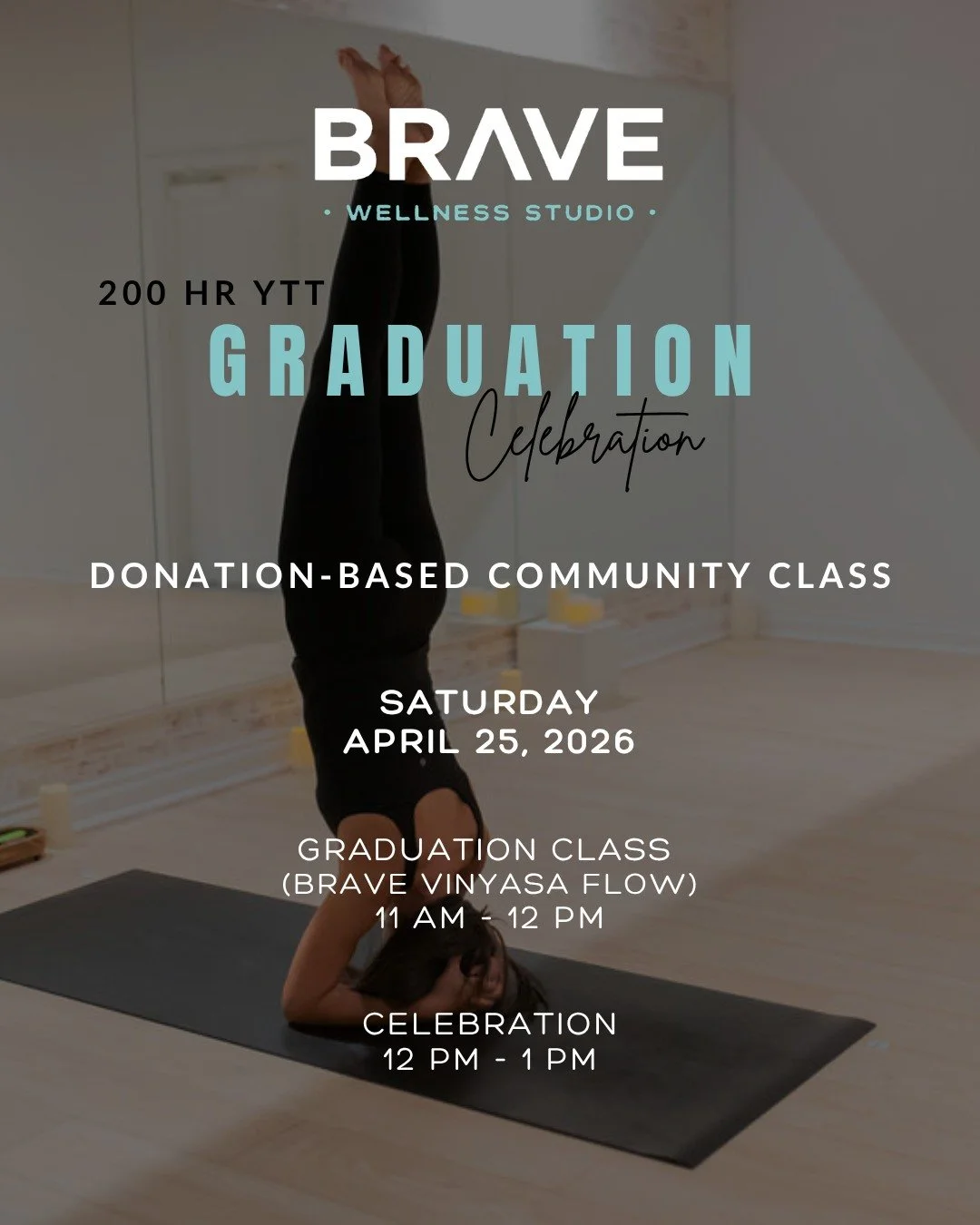 Flow with us for something bigger as we celebrate our second cohort of BRAVE&rsquo;s 200-Hour Yoga Teacher Training.

This Saturday, our newest graduates will lead a BRAVE Vinyasa flow. We invite you to support their journey by attending this donatio