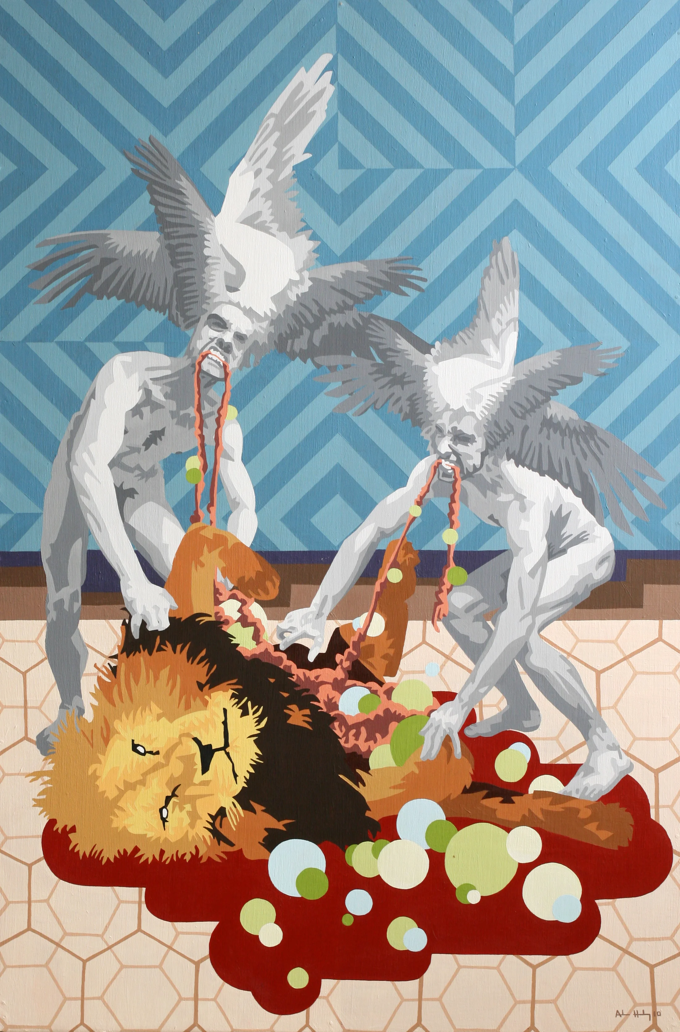 We Ate Lion Acrylic on hardboard panel 36” x 24” 2010