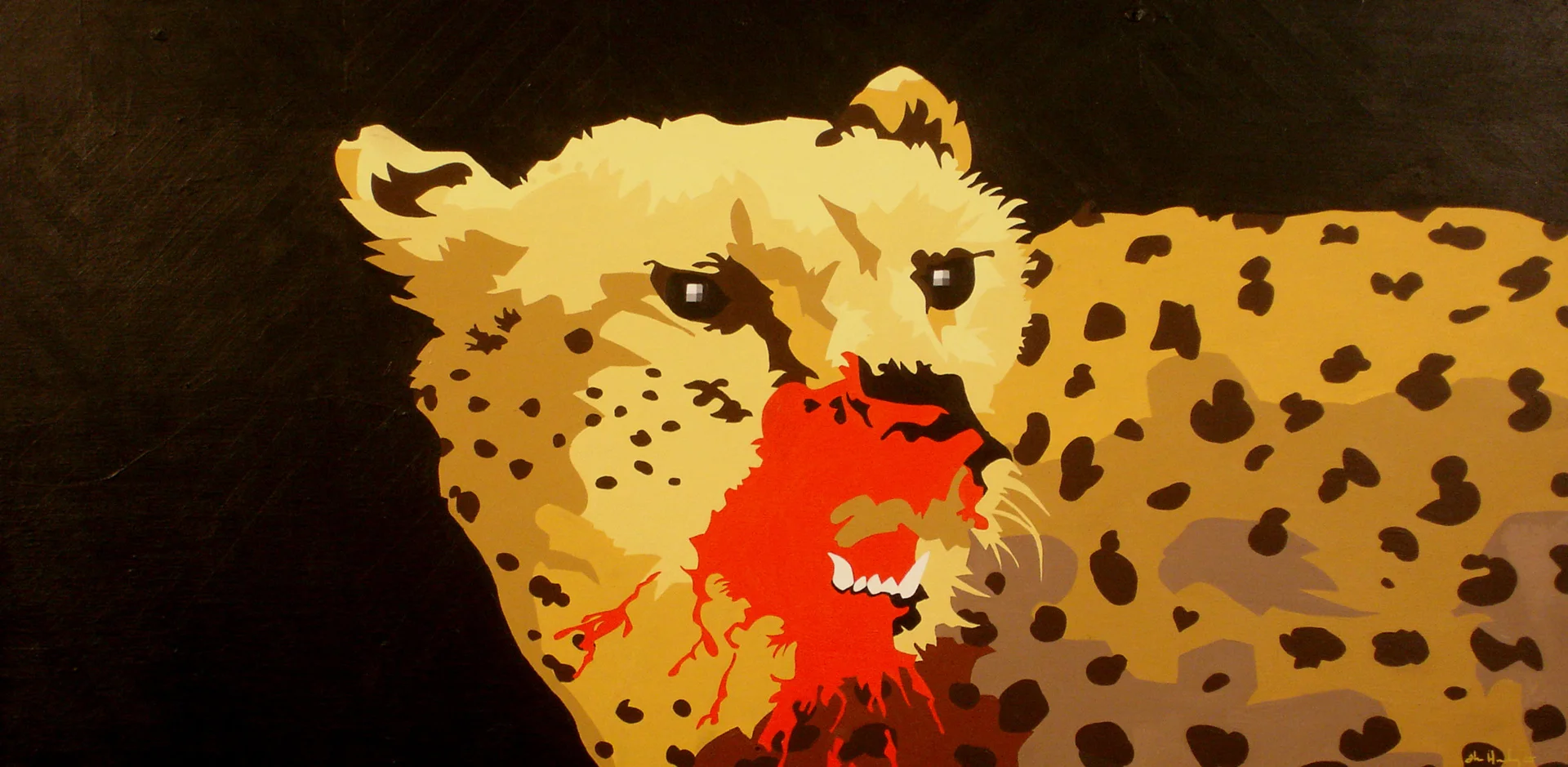Cheetah Acrylic on hardboard panel 24” x 36” 2005