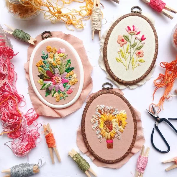 Floral Trio . PDF Hand Embroidery Pattern Pack