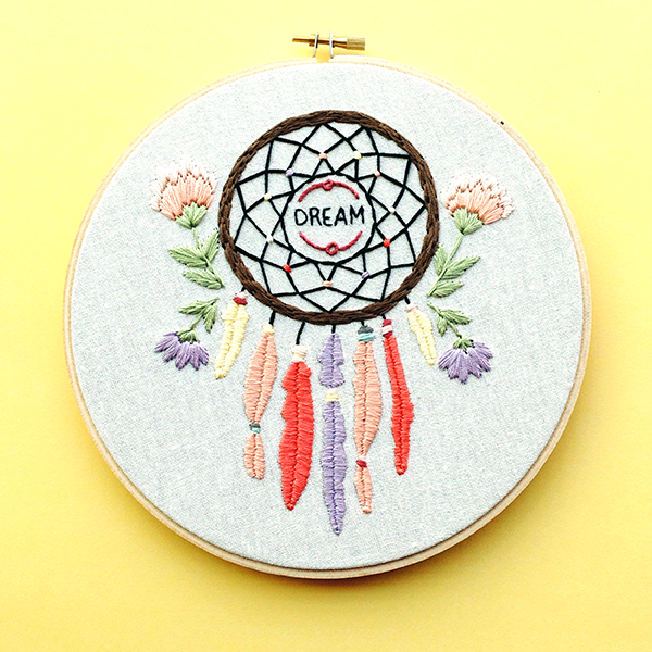 Design Works/Zenbroidery Stamped Embroidery Kit 14X18 - Trendy Dream  Catcher