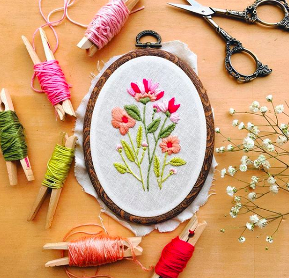 Intro to Floral Embroidery with Wellspent Brewing Co.