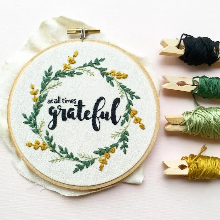 Grateful . PDF Hand Embroidery Pattern