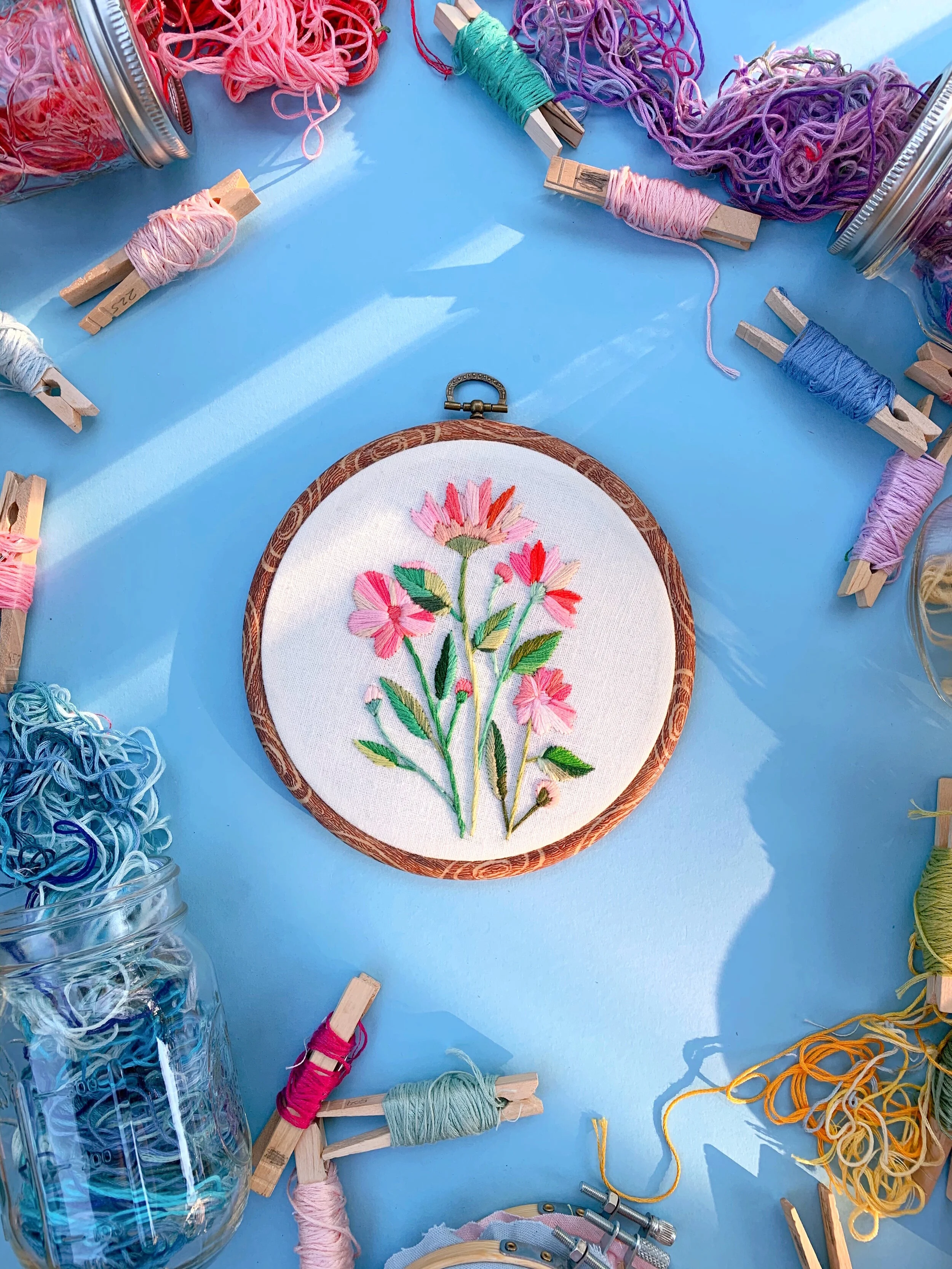 Patchwork Coraline Petals . Embroidery Hoop