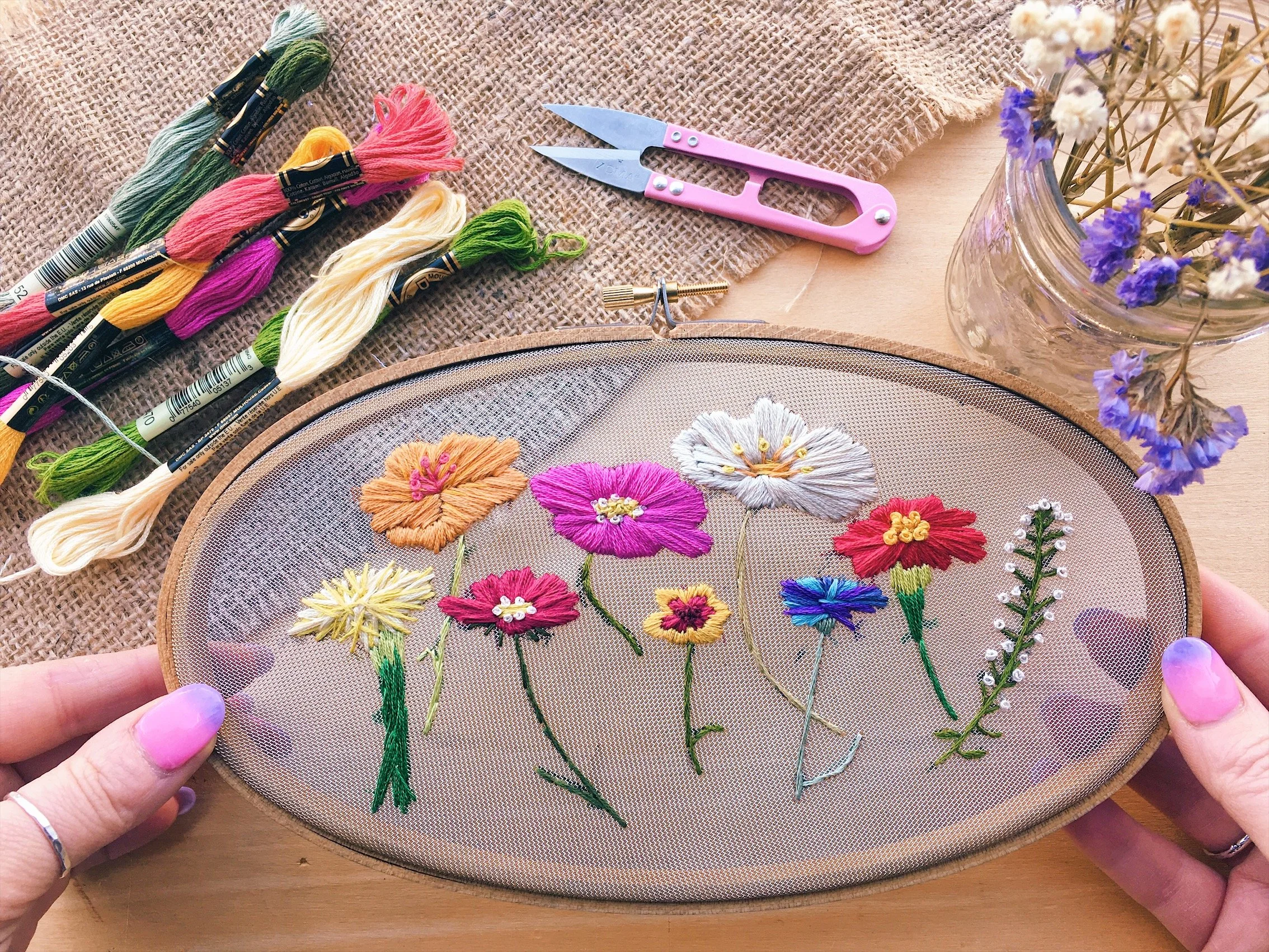 The Wildflowers Gulush Threads Hand Embroidery PDF Pattern