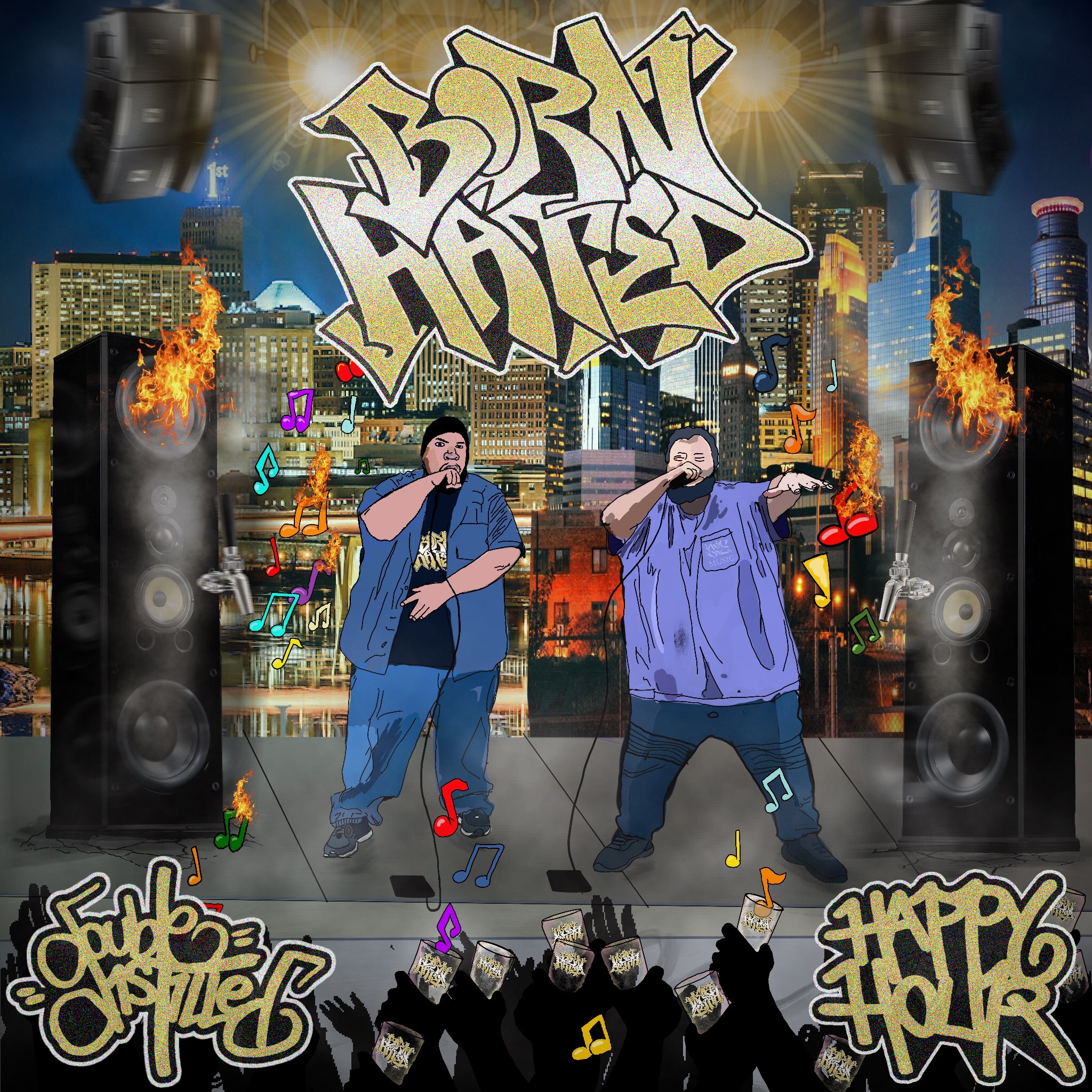 Cover Art for “Double Distilled: Happy Hour” created by 303iart (https://www.facebook.com/303iart-100387275127408)