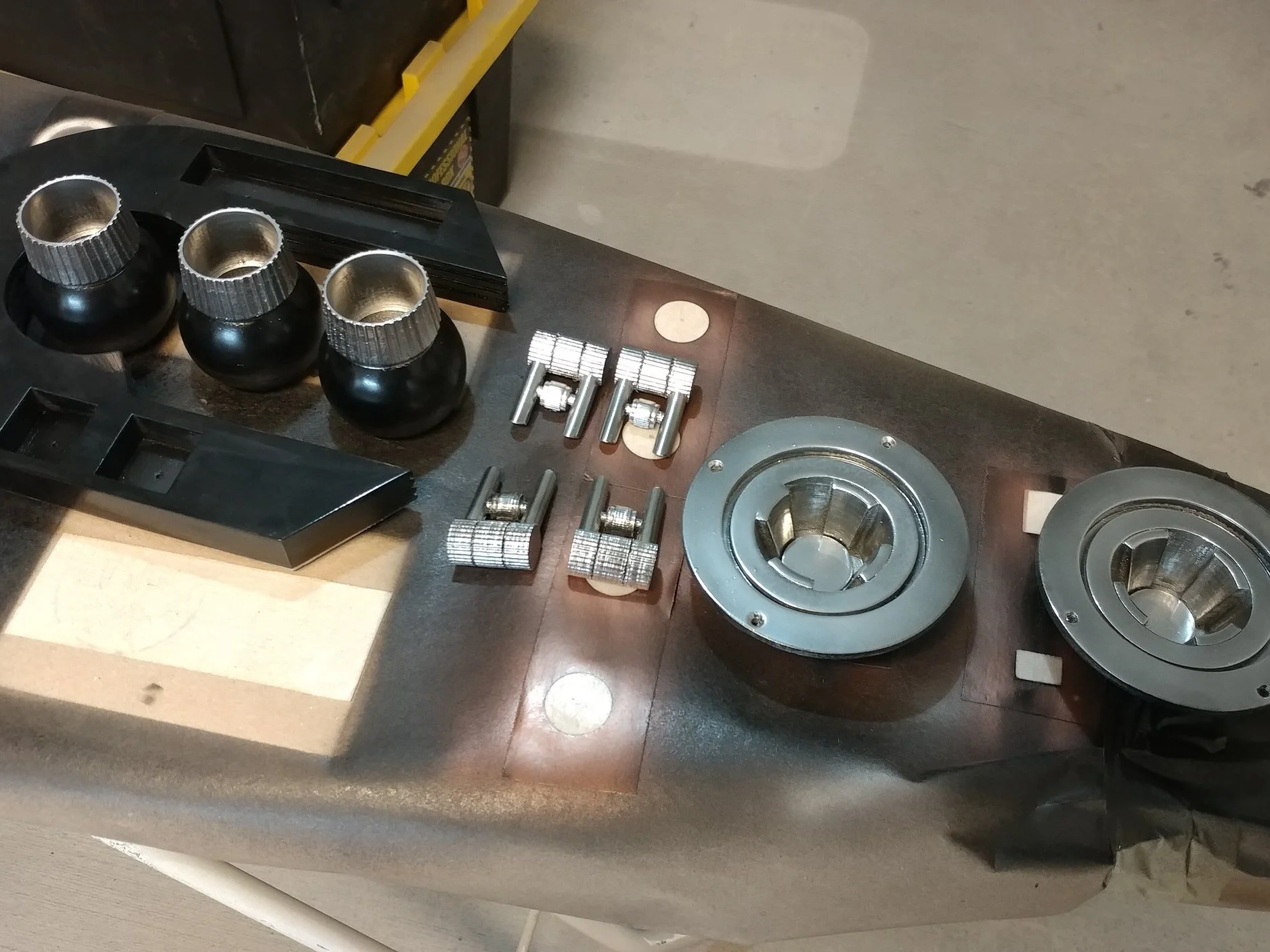 Painting the accent colors.