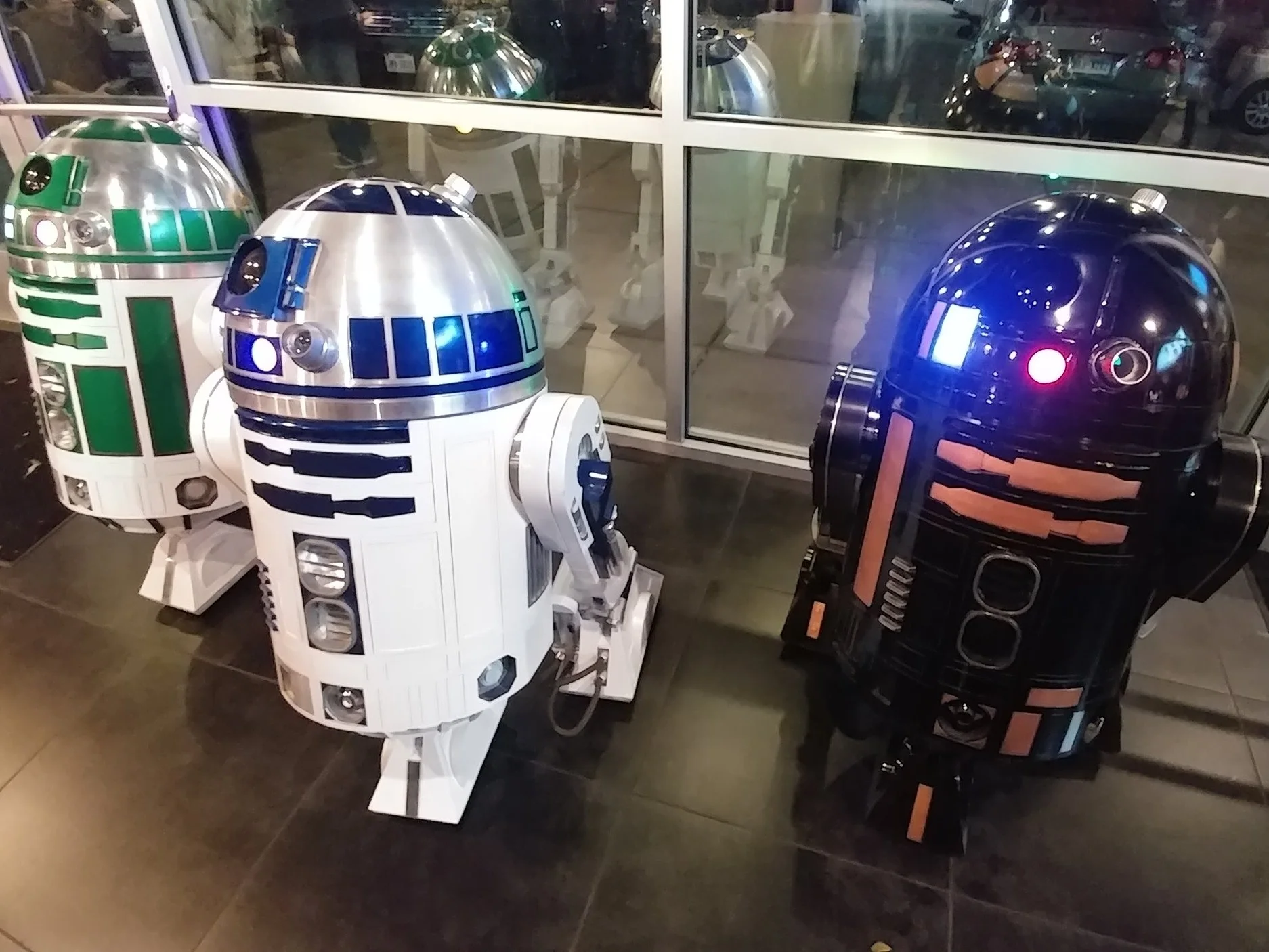 R2-Q5 was completed in time for the Star Wars: The Last Jedi premier. He made some new friends as well!