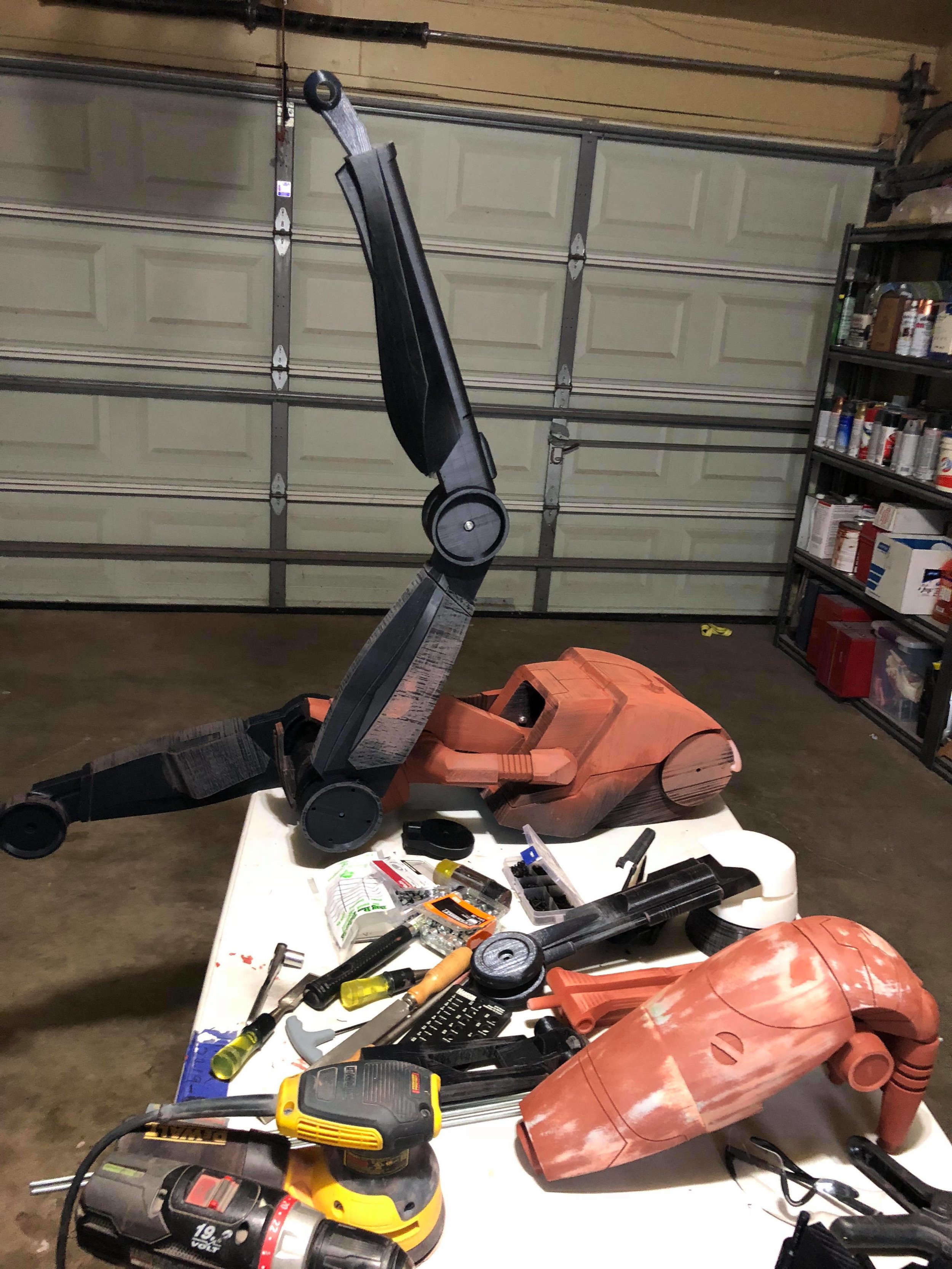 Working on the first test assembly.