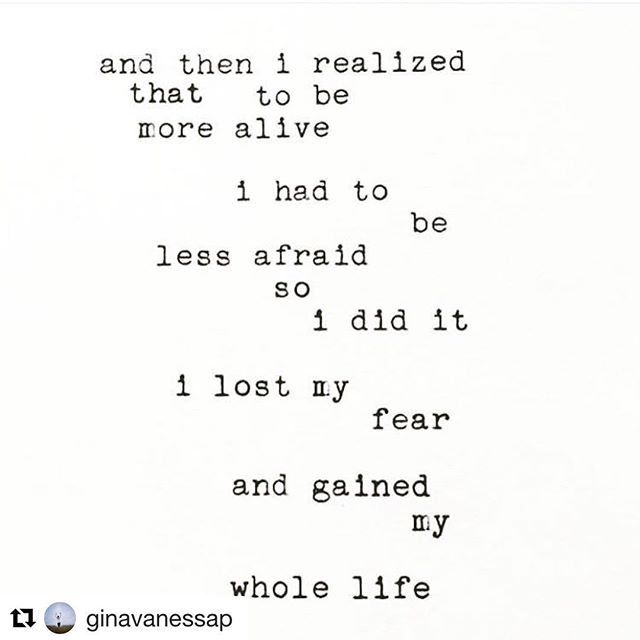 Love this post from GH friend and follower @ginavanessap ❤️Less afraid = More alive 🙌🏼