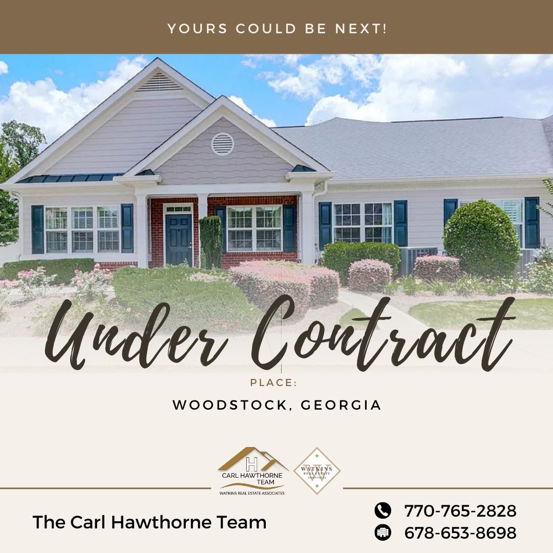 ✨ Under Contract! 🎉

Exciting news! A beautiful home in Woodstock is officially under contract! Huge congratulations to our amazing buyer,  we&rsquo;re so grateful for the opportunity to guide you through this exciting milestone.

Thinking about buy