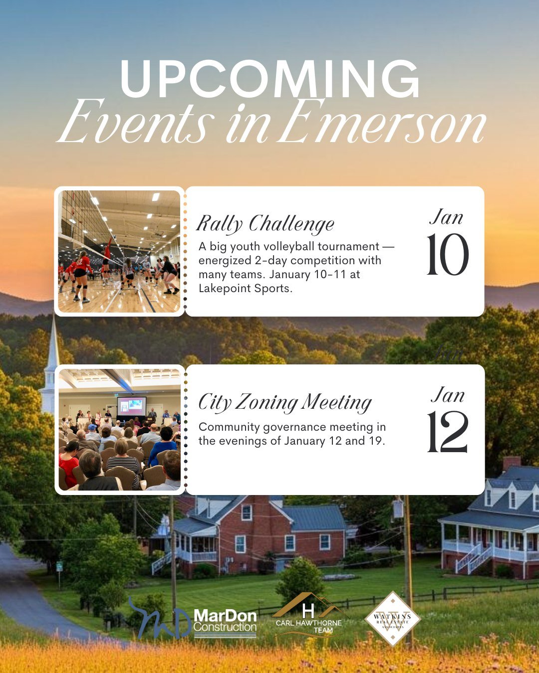 Life at Ferguson Corners means more than just a beautiful home&mdash;it&rsquo;s about community. From youth sports at LakePoint to local city meetings, Emerson offers a small-town feel with big opportunities right nearby. Living here keeps you connec