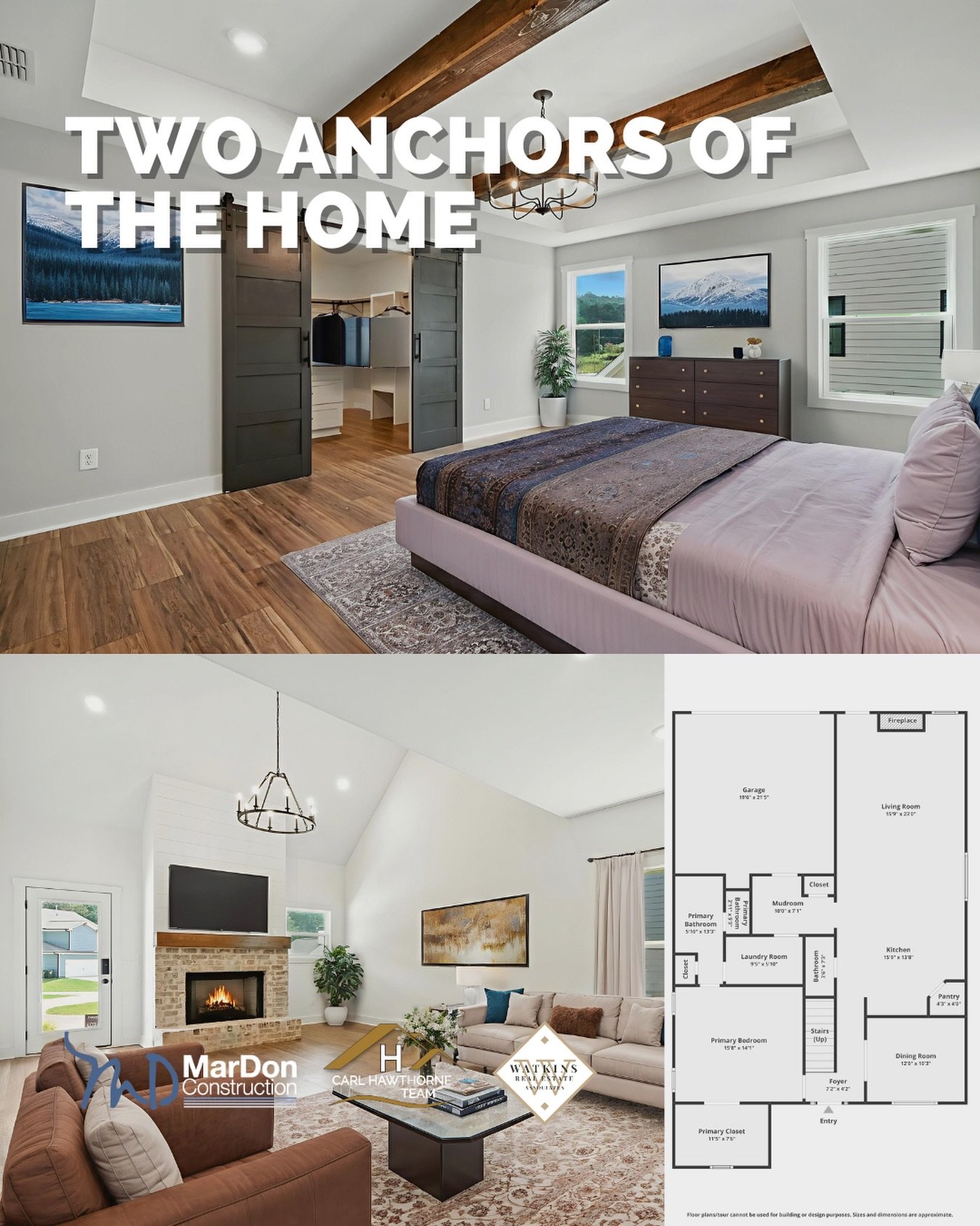 Two spaces that define the Lola floorplan.
The family room brings height, light, and openness.
The primary bedroom offers privacy, scale, and comfort on the main level.

Together, they create a layout that feels balanced &mdash; open where you want i
