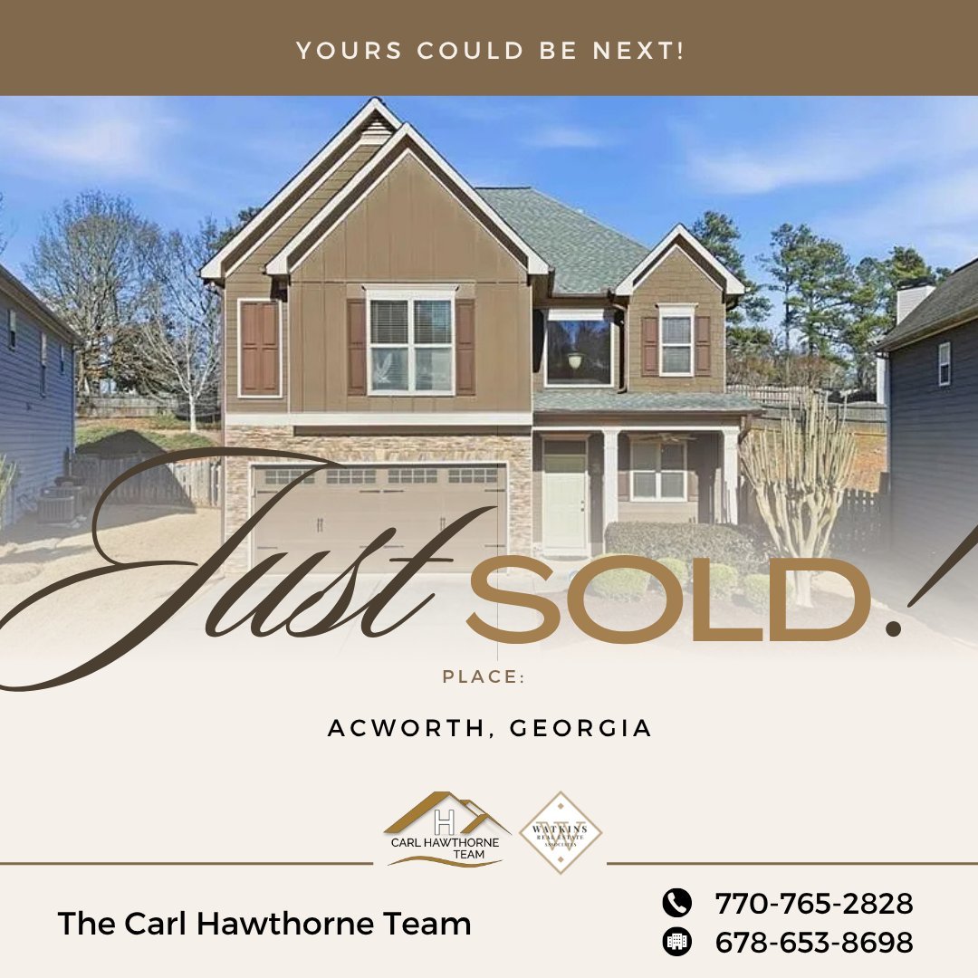 ✨ SOLD ✨

We&rsquo;re excited to announce that our sellers&rsquo; home in Acworth is officially SOLD! 🎉
Every home sale tells a story, and this one was filled with dedication, trust, and teamwork from start to finish. Seeing it all come together at 
