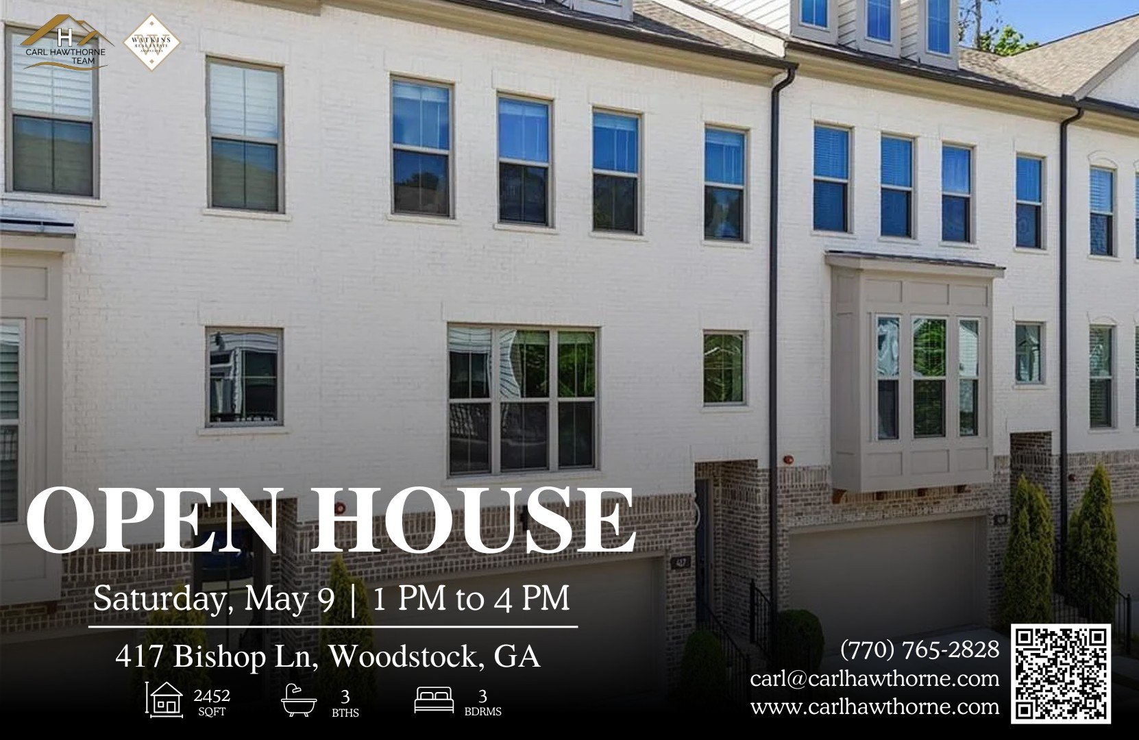 🏡 OPEN HOUSE THIS SATURDAY!
✨ Magazine-Worthy Townhome Near Downtown Woodstock 

📍 417 Bishop Ln, Woodstock, GA
🗓️ Saturday, May 9
⏰ 1 PM &ndash; 4 PM
💰 Offered at $589,000

Step inside this beautifully designed 3-level townhome filled with natur