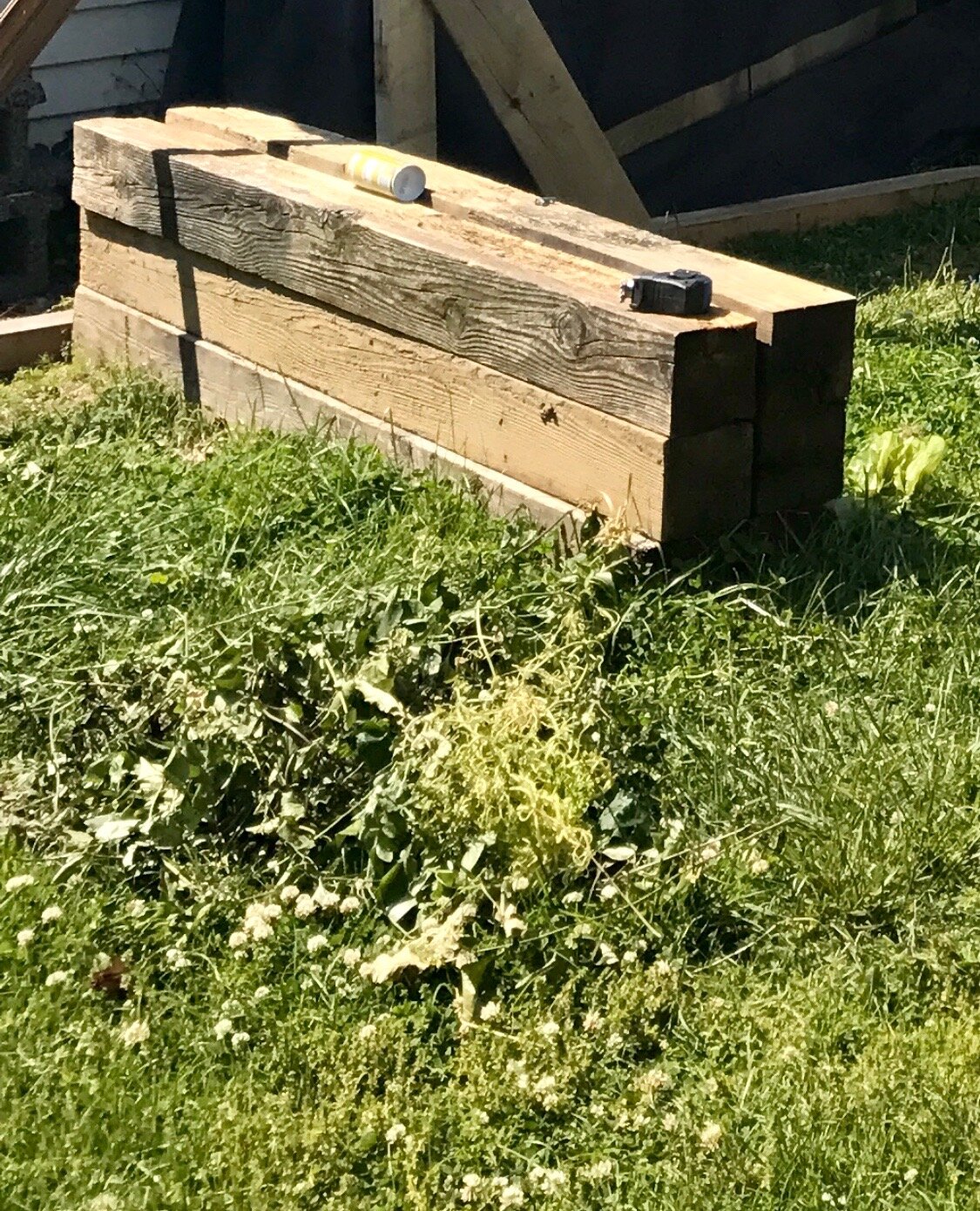 Beams we found in our yard.