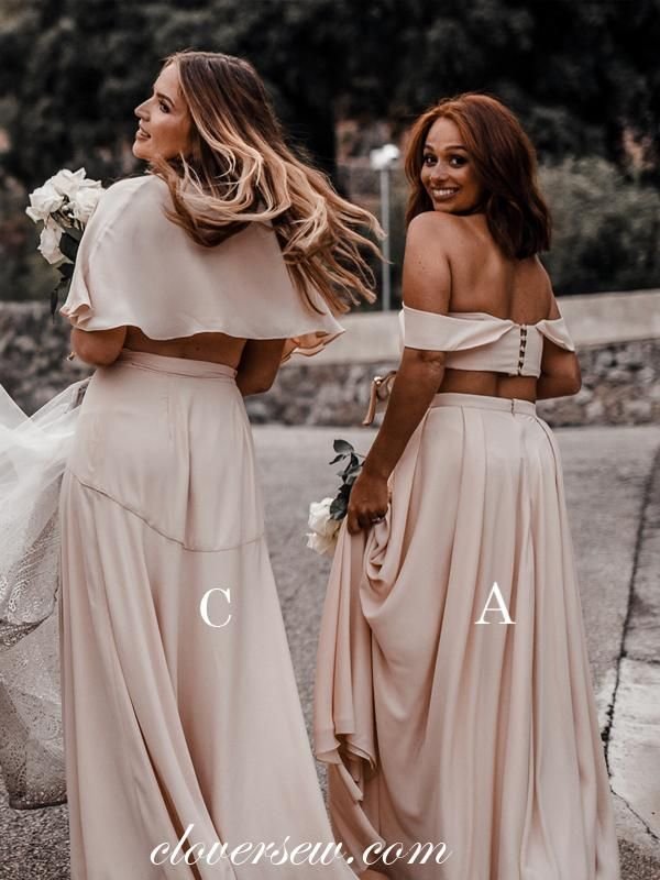 Chiffon Off The Shoulder Two Piece Mismatched Long Bridesmaid Dresses, CB0028 - US0 _ As Pic _ B.jpg