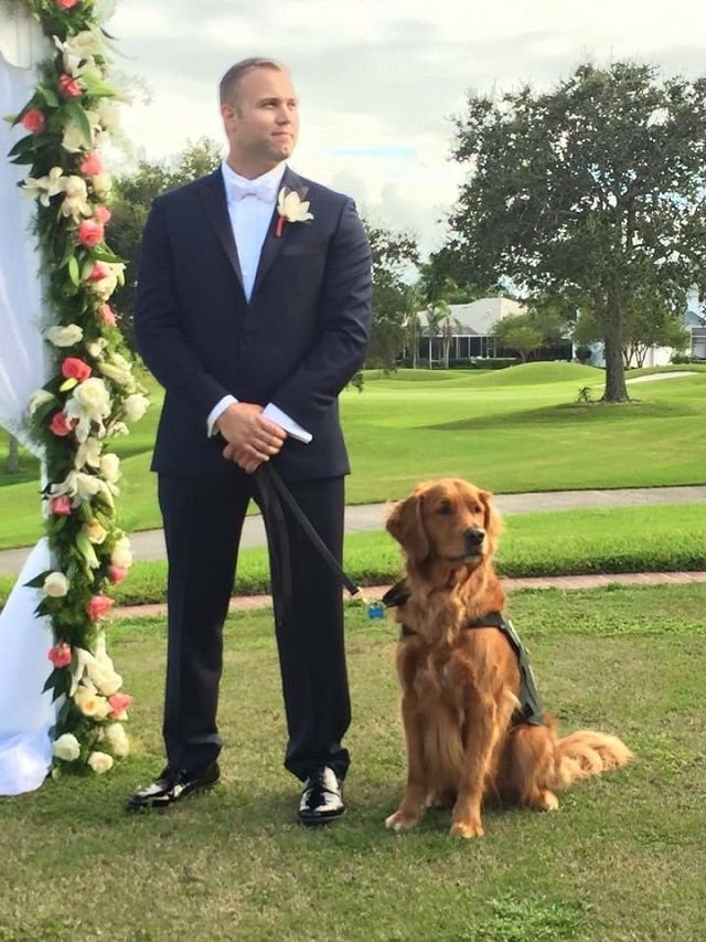 Wounded Veteran Chooses Service Dog As Best Man At His Wedding.jpg
