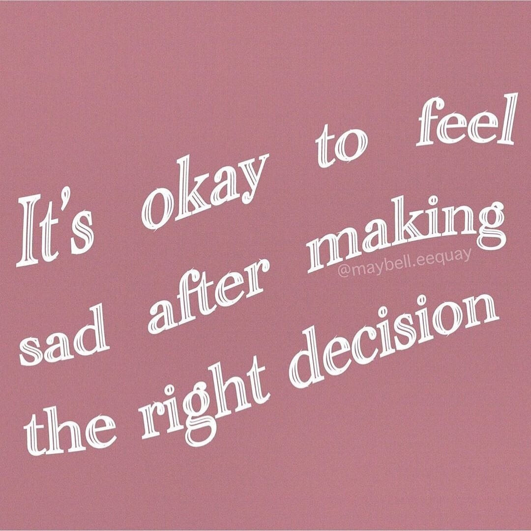 I feel like this has come up a lot over the past year, especially when it comes to social distancing.  There have been a lot of times I've decided to stay home and miss out on something that I wanted to do, it was the right decision for me.  But I st