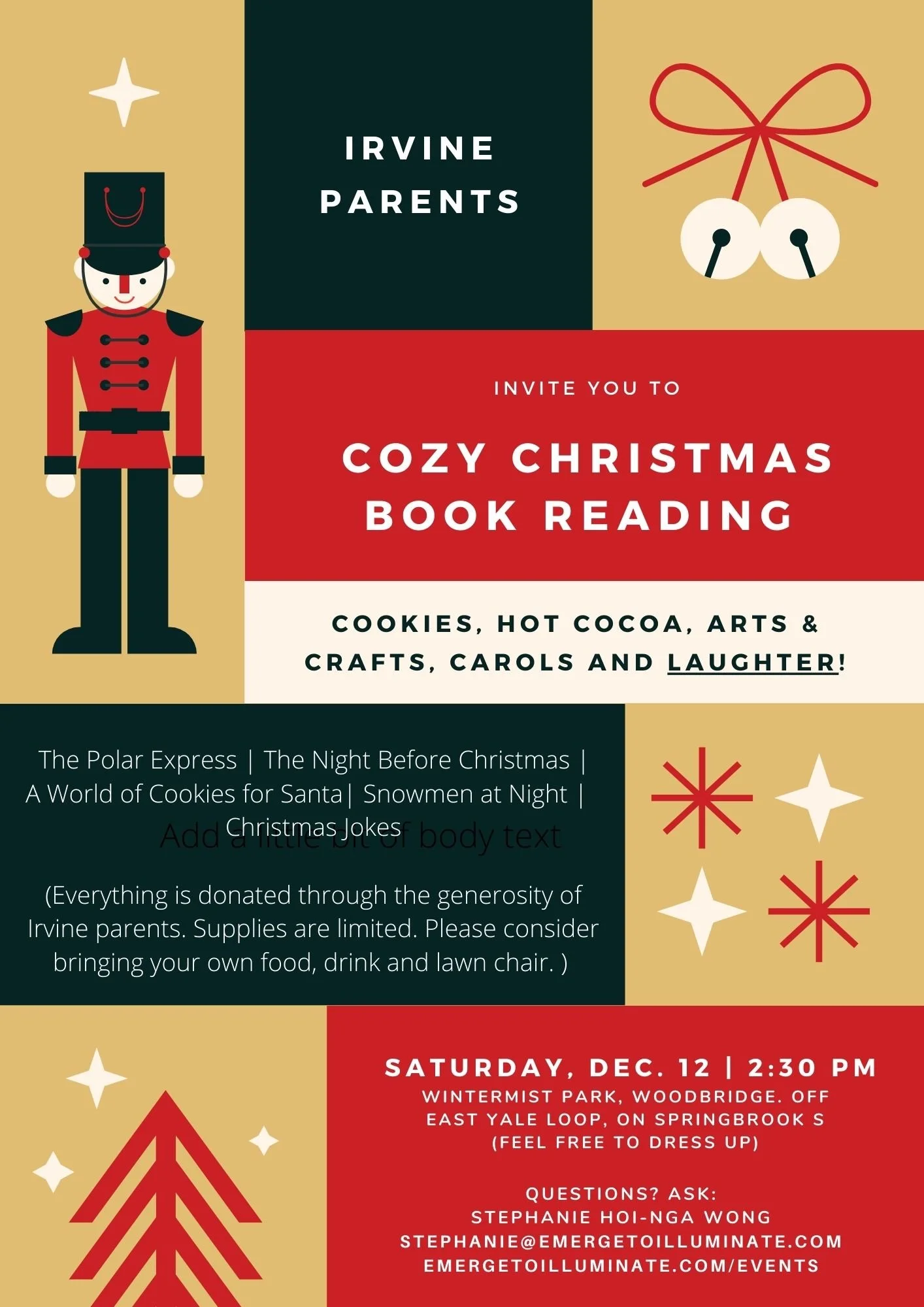 Cozy Christmas Book Reading by Irvine Parents