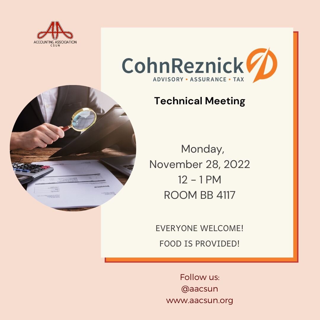 On Monday, November 28, we will have a meeting with CohnReznick. There will be food for everyone!