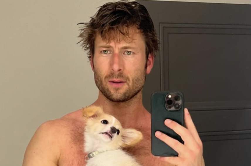 Glen Powell Shares Adorable Pictures of His Rescue Dog on the Set of 'Twisters' 