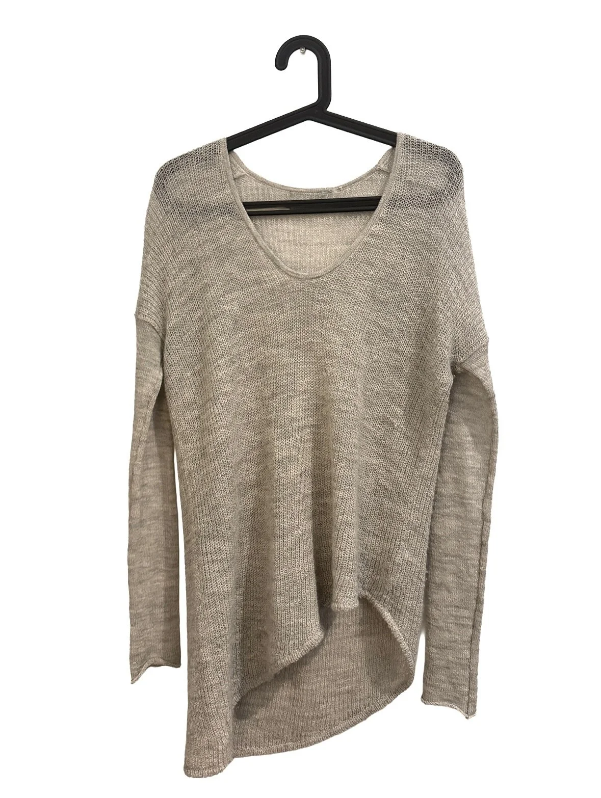 Cream/khaki open knit sweater

100% Alpaca, and great layering piece

US S/M | $45