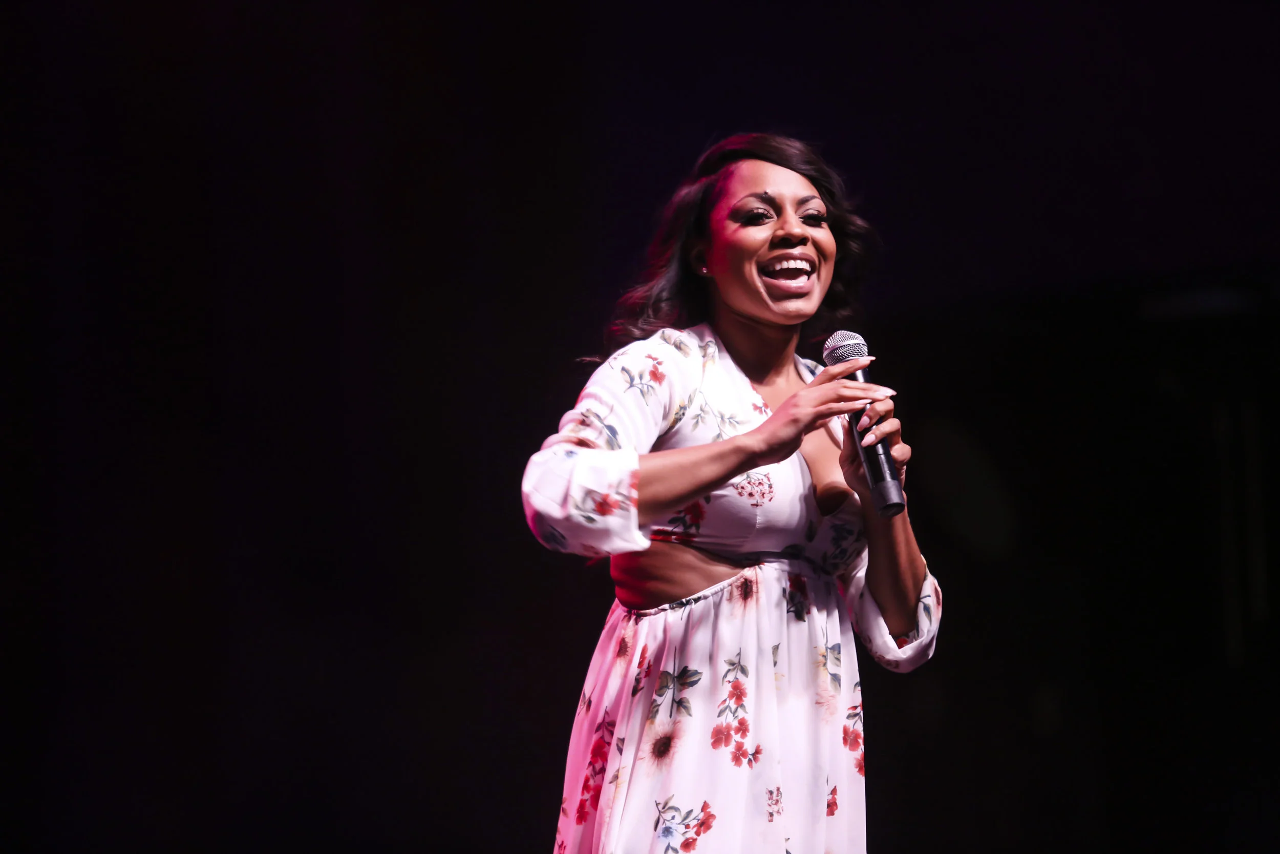 Comedian Ms Pretty Ricki at Lipstick 'N Laughter Essence Festival, New Orleans 2018