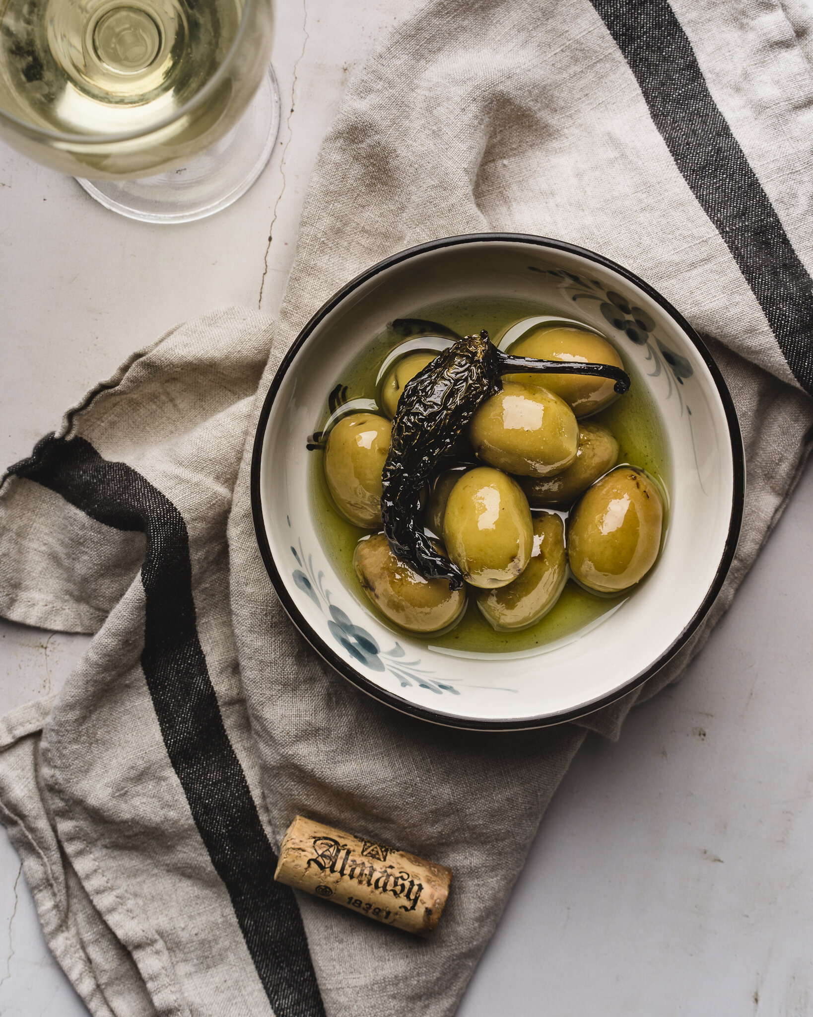  Smoked Olives from Stoker Grill in Ho Chi Minh City, Vietnam. Shot by food photographer Lee Starnes 