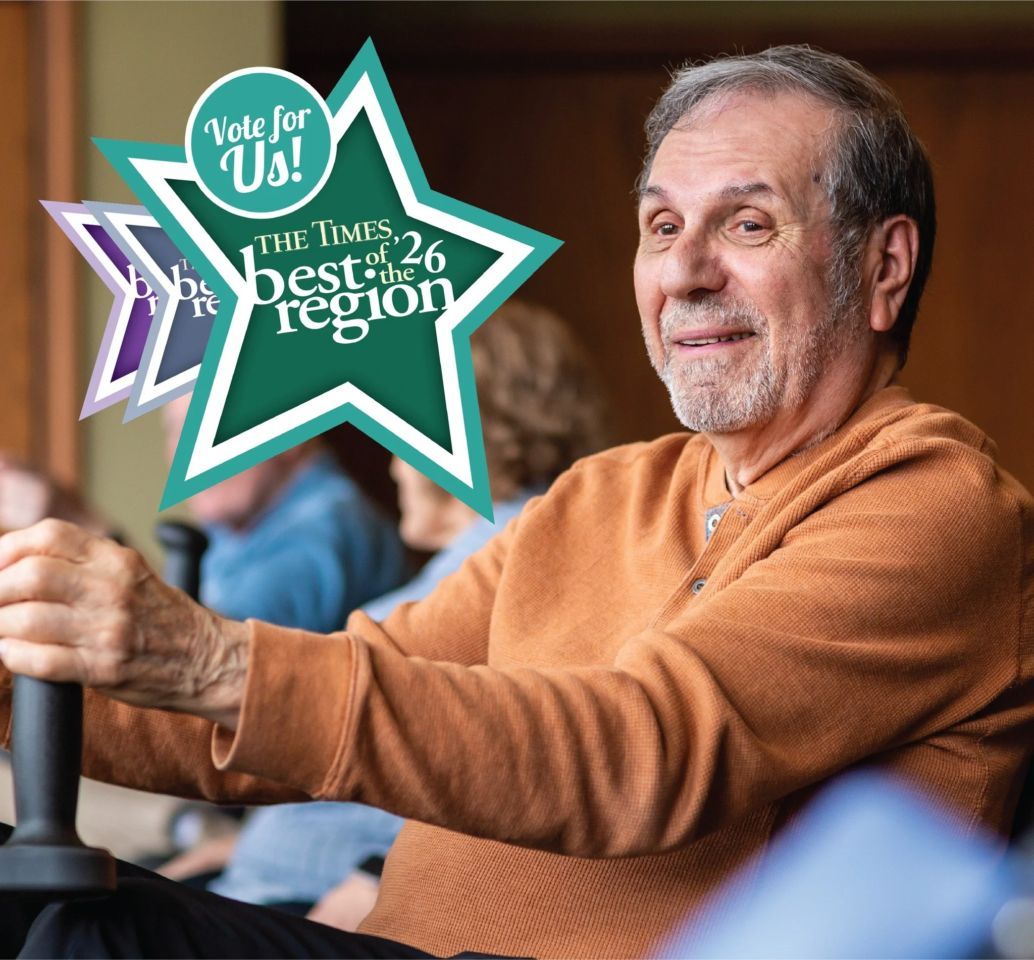 Only 4 days left to vote! 🗳️ If Pines Village has made an impact on you, your family, or someone you love, we&rsquo;d be grateful for your support. Being recognized as Best Retirement/Assisted Living Community again would mean so much to our residen