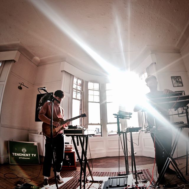 Sunny session at @tenementtv with @beta.waves 
@hrwcrossan

#glasgowmusicscene #recordingsession #livesession #mobilerecording #locationrecording #videosession #fisheyelens #fisheye #lensabrasions #lensflare #AHHHHHHHHHHHHHMYEYEEESSSS!!!!!!