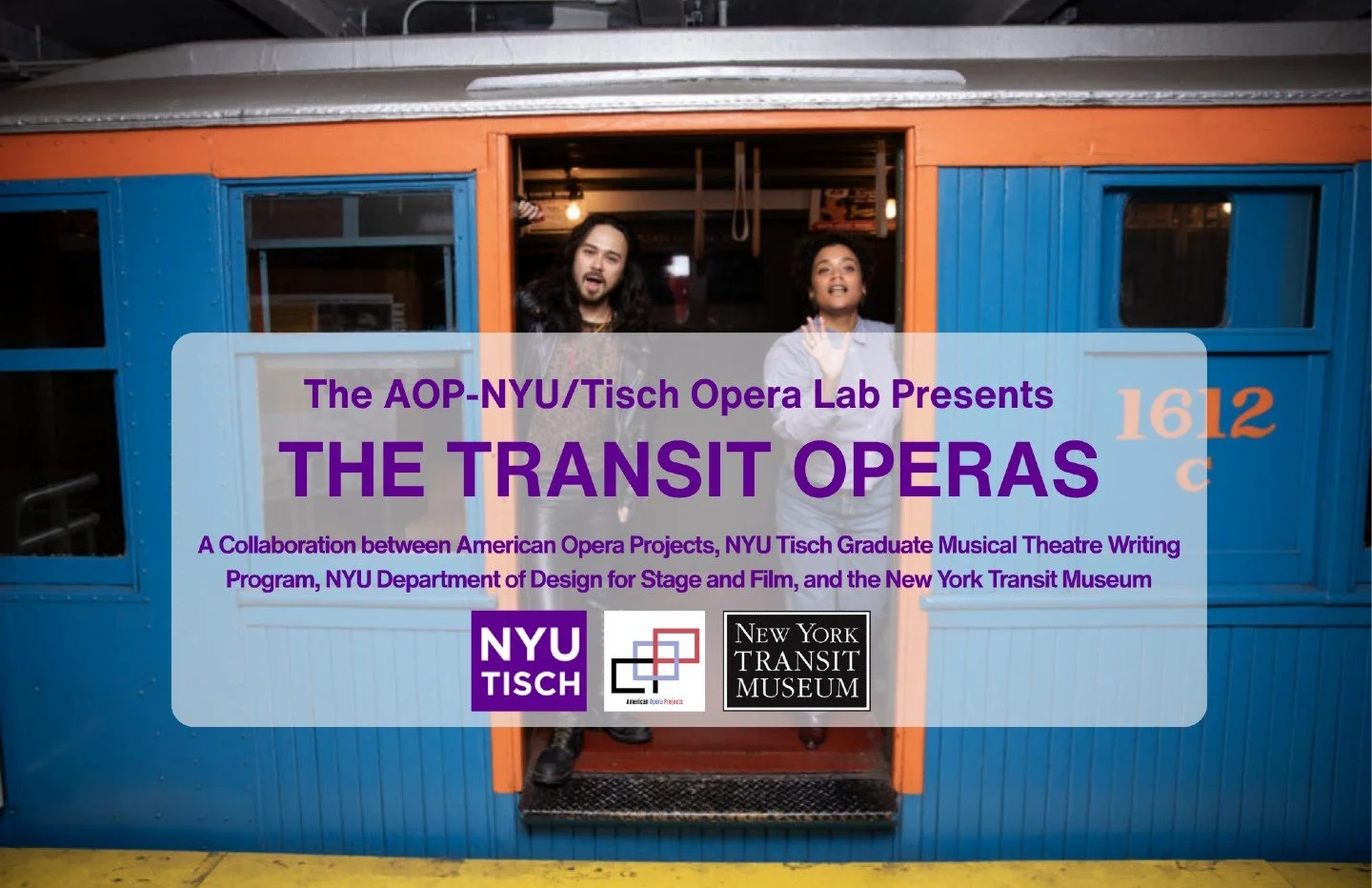 The AOP-NYU/Tisch Opera Lab presents THE TRANSIT OPERAS: 12 short operas inspired and dedicated to ��the @nytransitmuseum, celebrating their 50th anniversary! A collaborative project of @nyutisch School of the Arts' Graduate Musical Theatre Writing P