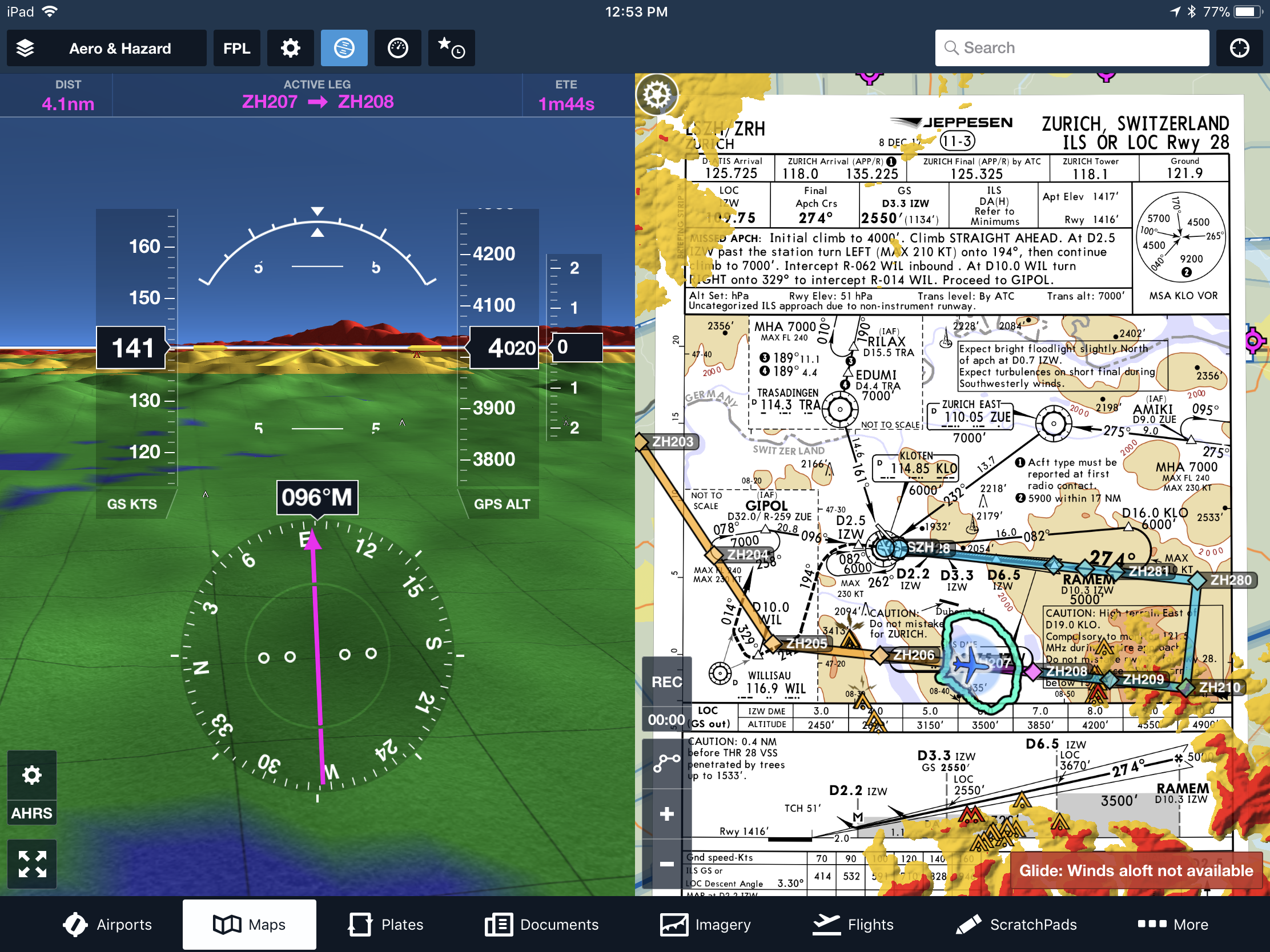 ForeFlight-splitscreen-synthetic-vision-Jeppesen-chart.PNG