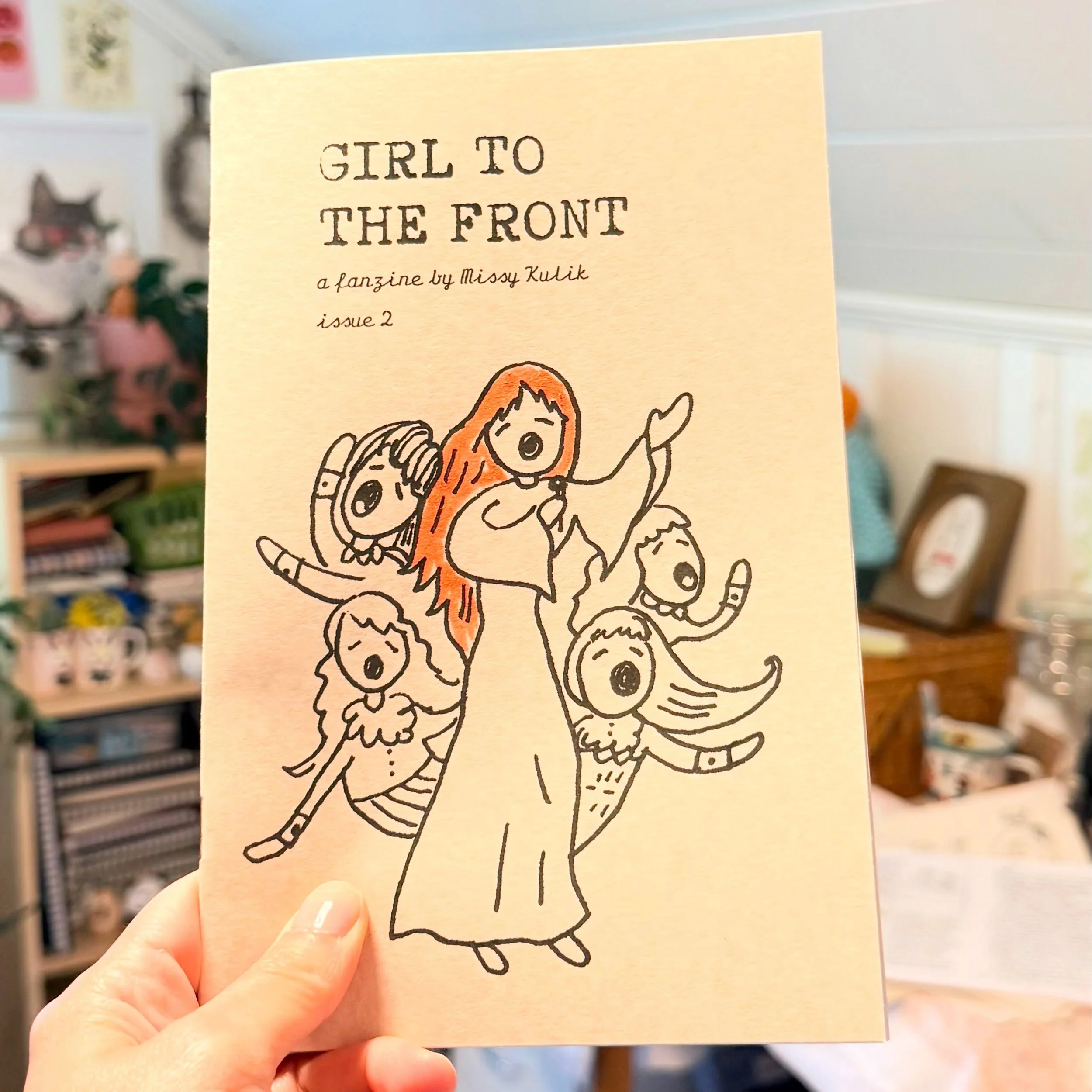 My new zine Girl to the Front is here! This issue I draw and write about some of my favorite bands and shows I attended. Think of it as an illustrated letter to a friend! You can read all about seeing Florence and the Machine, the Last Dinner Party, 
