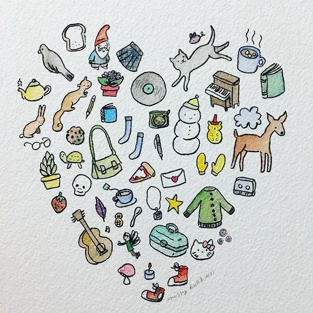 Some of my favorite things! #painting #illustration #watercolor #missykulikart #collection
