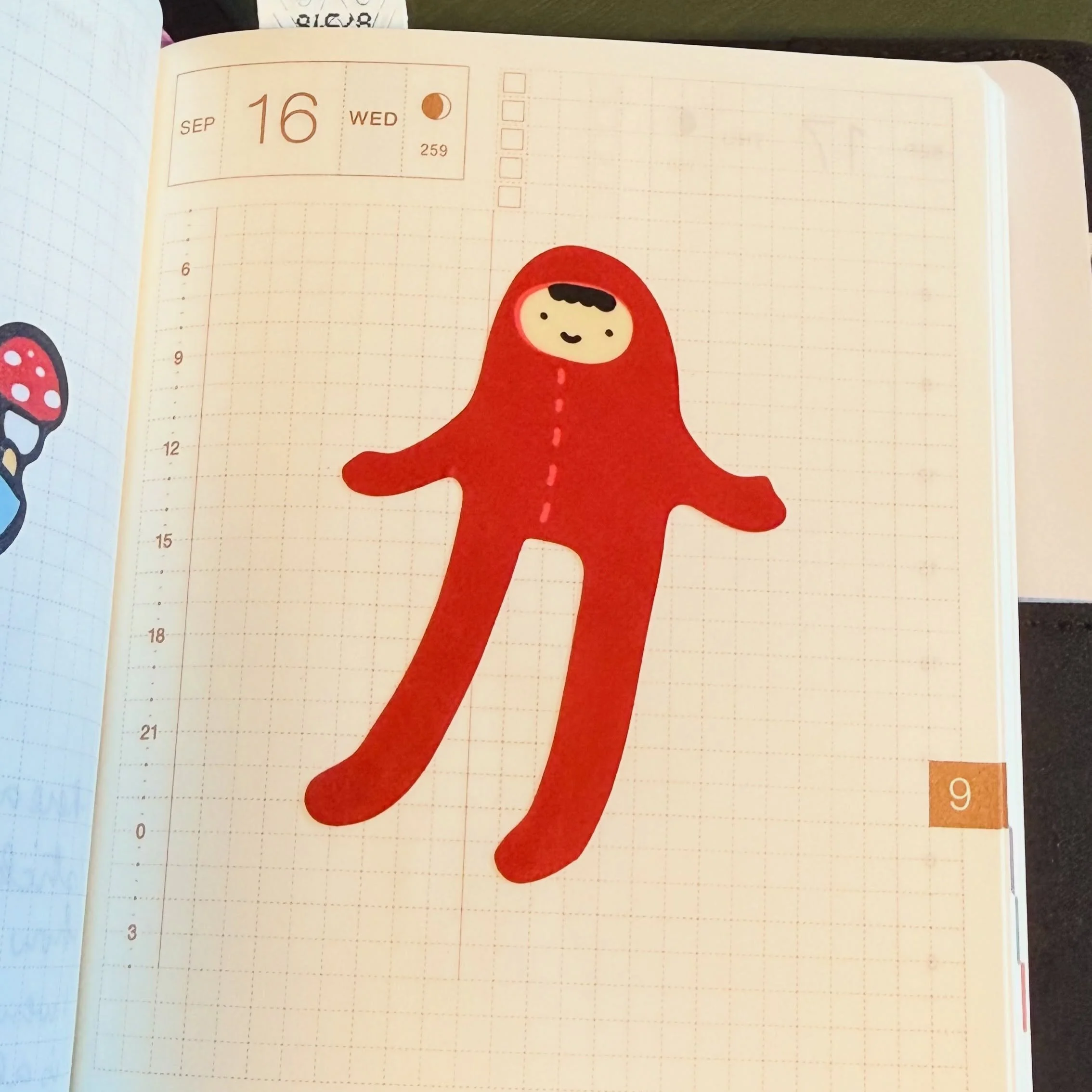 Working on my #hobonichi for this day I put one of my new #stickers of my pajama pal! #missyhobonichi