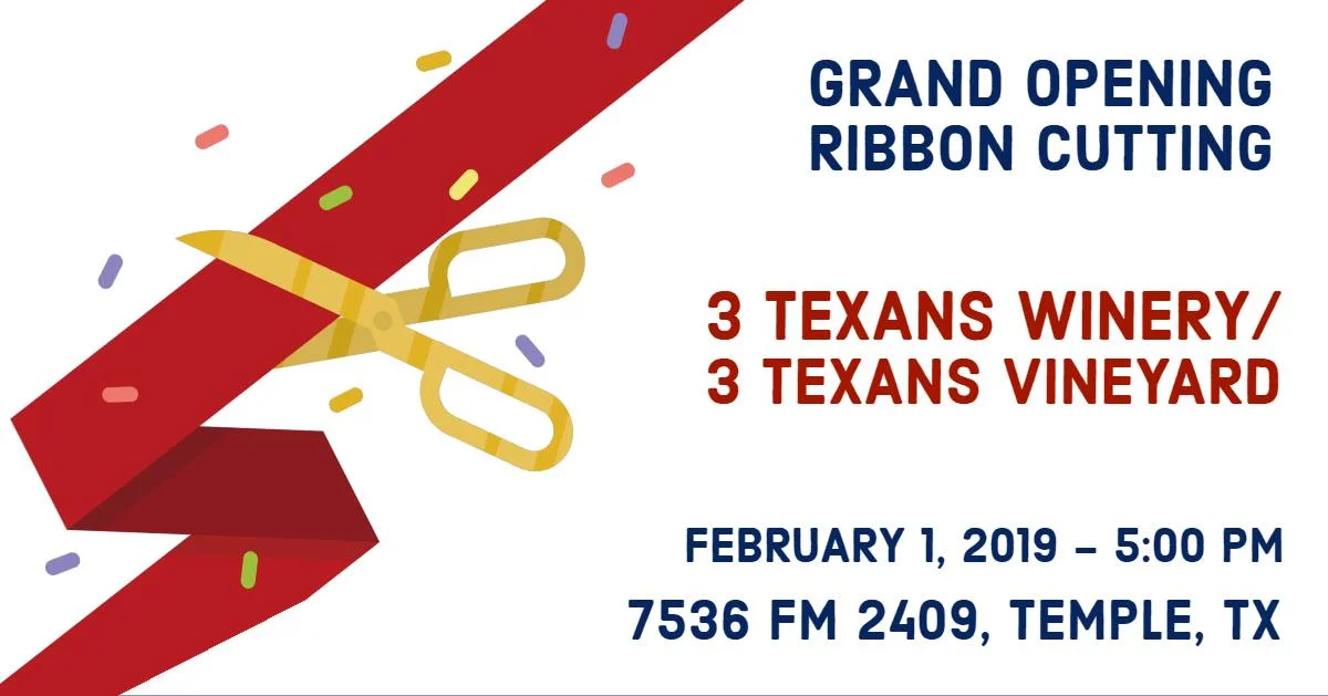 3 Texans Winery Temple Chamber of Commerce ribbon cutting ceremony