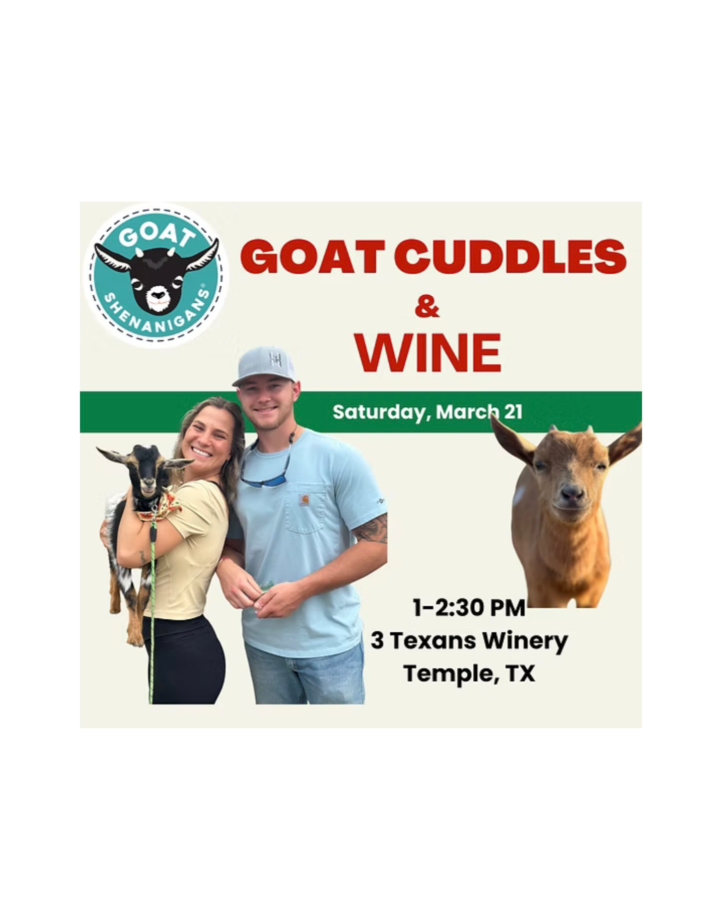 Goat Cuddles &amp; Wine