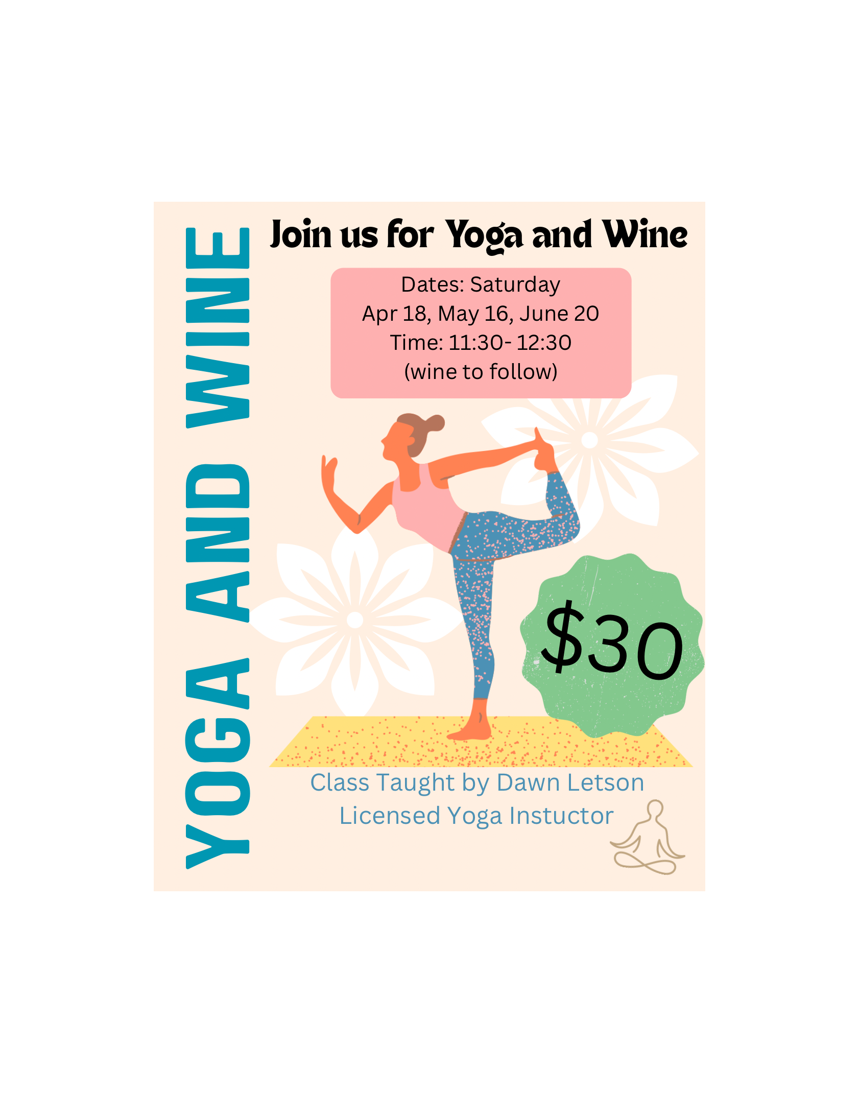 May 16th- Yoga and Wine