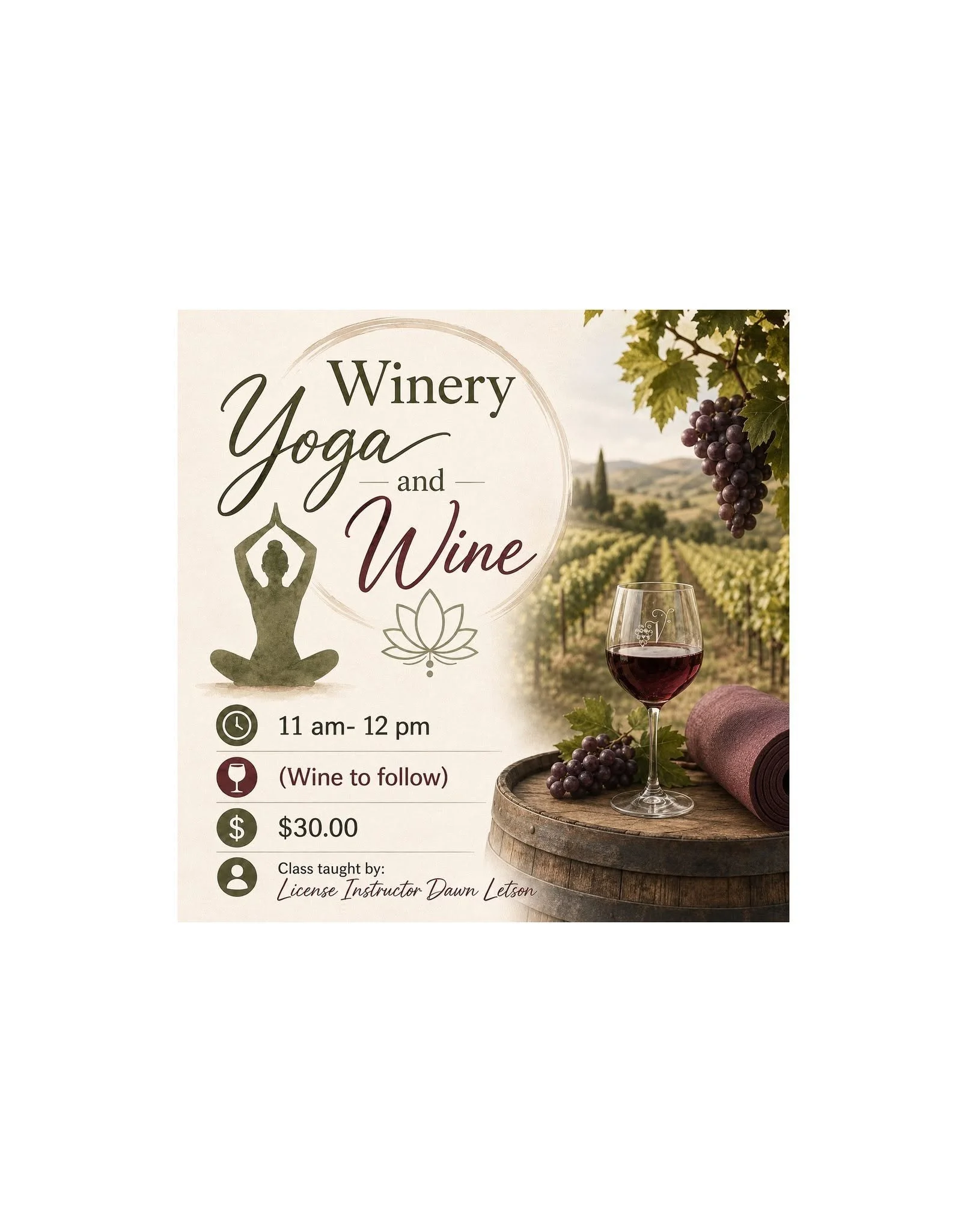 August- Indoor Yoga and Wine
