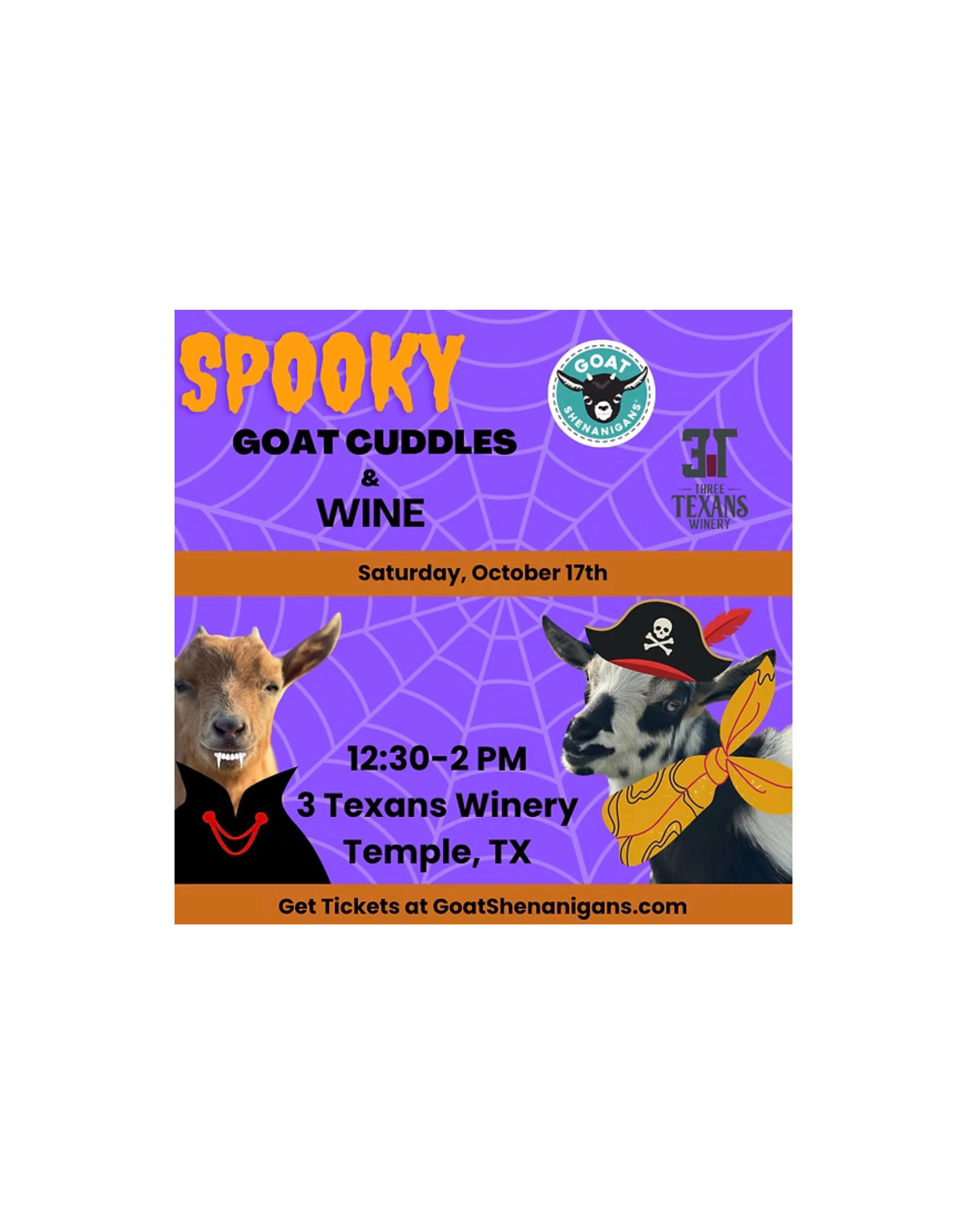Spooky Goat Cuddles &amp; Wine