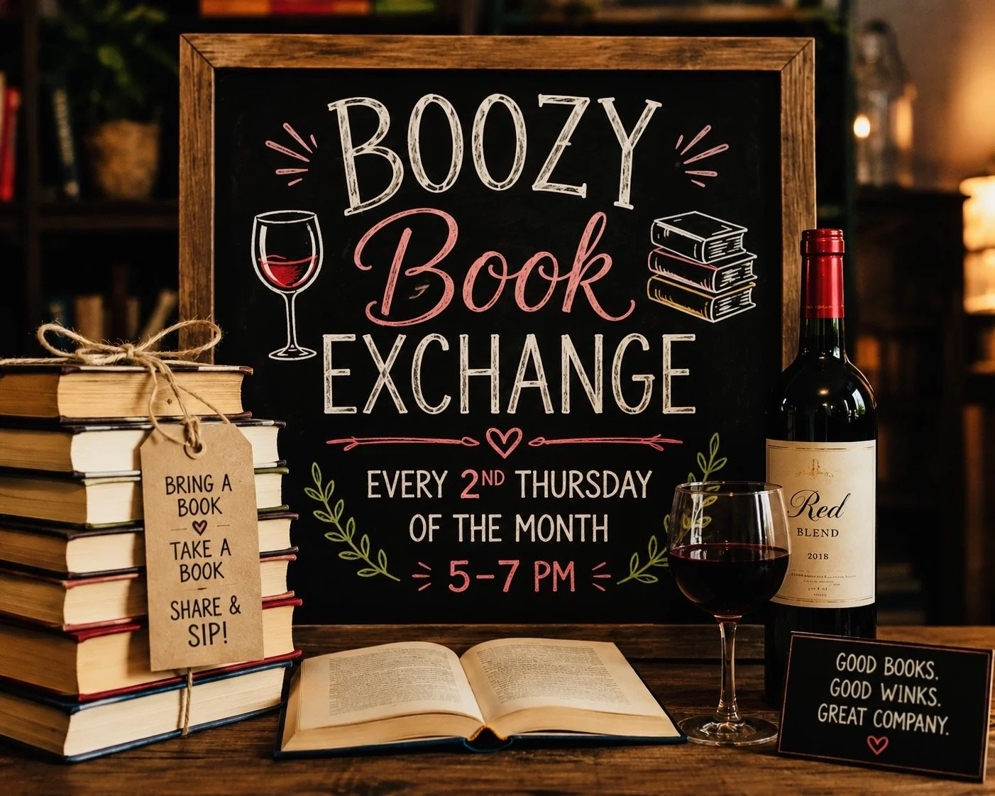 Boozy Book Exchange- Every 2nd Thursday of the Month