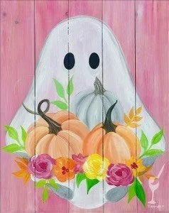 Painting with a Twist - Floral Pumpkin Ghost