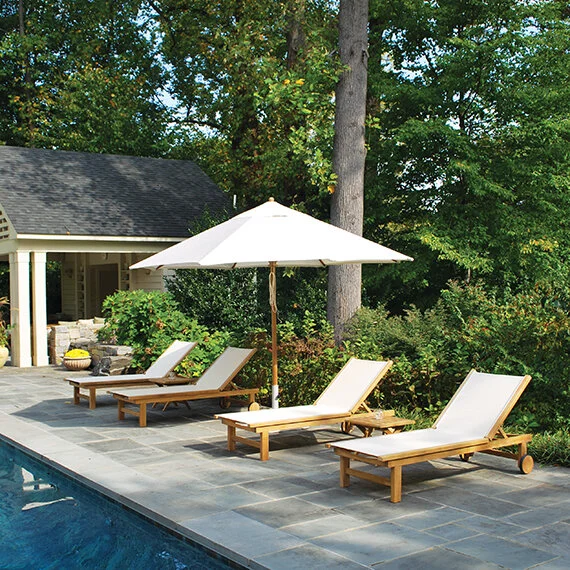 Kingsley Bate | Teak umbrella available in 9', 10' or 11.5' octagon