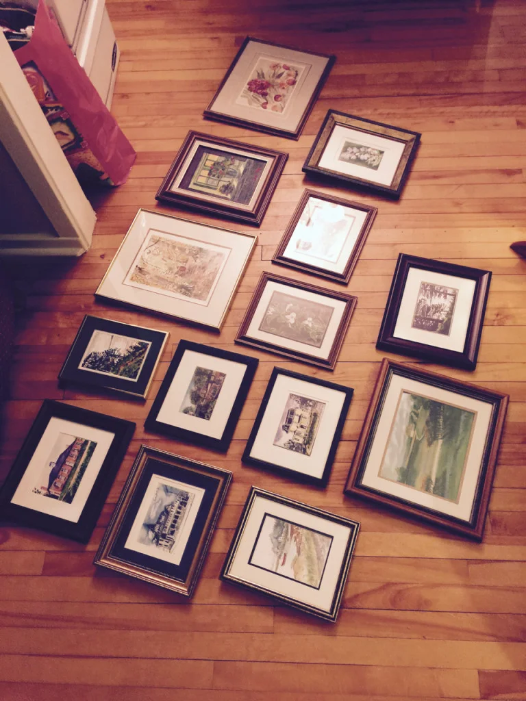 Above: What we didn't keep for ourselves, my sister framed with old frames found around the house and we added them to the items for sale. It feels good knowing Mom's art will be hanging in so many homes.