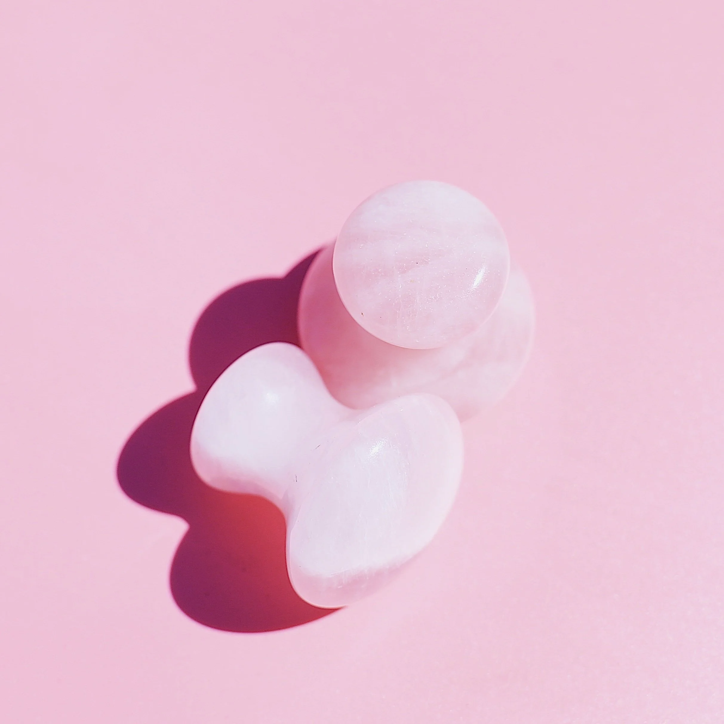 Cogumelo Gua Sha Quartzo Rosa