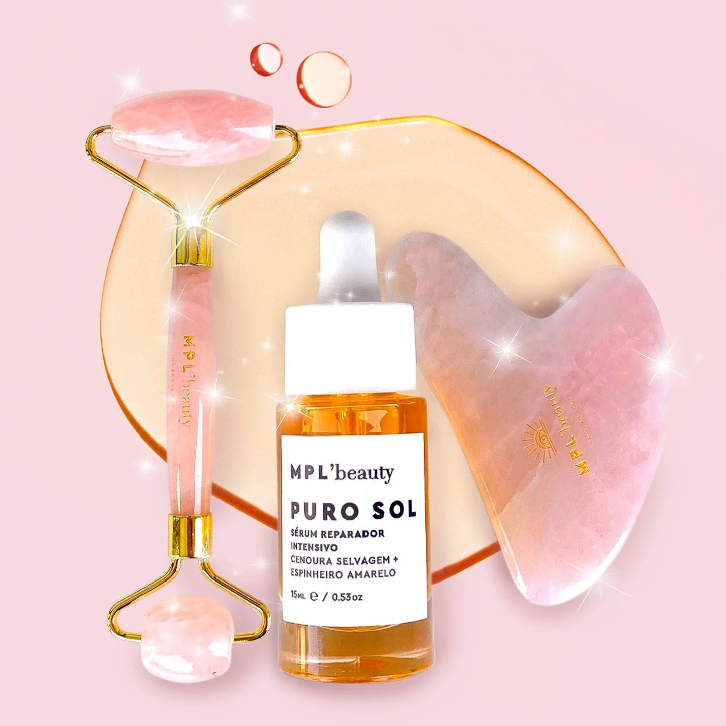 Kit Gua Sha Rosa Quartzo 