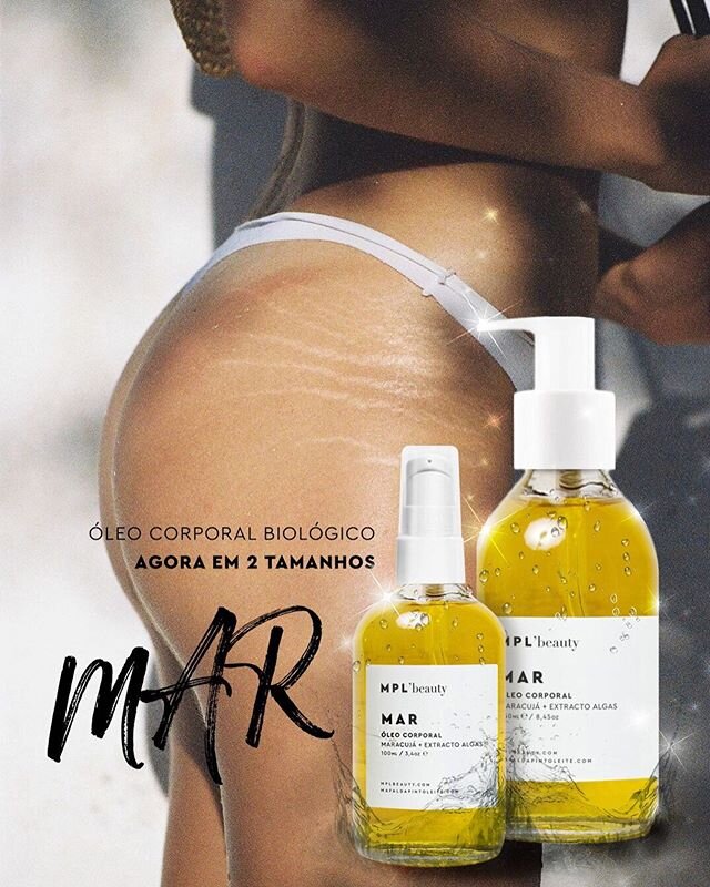 MAR 🌊 ✨
&Oacute;LEO CORPORAL//
MARACUJ&Aacute; + EXTRACTO ALGAS
⠀⠀⠀⠀⠀⠀⠀⠀⠀
Mistura de &oacute;leos e extratos marinhos que hidratam, diminuem estrias e visivelmente firmam todos os tipos de pele.
⠀⠀⠀⠀⠀⠀⠀⠀⠀
Rico em minerais e activos bot&acirc;nicos c